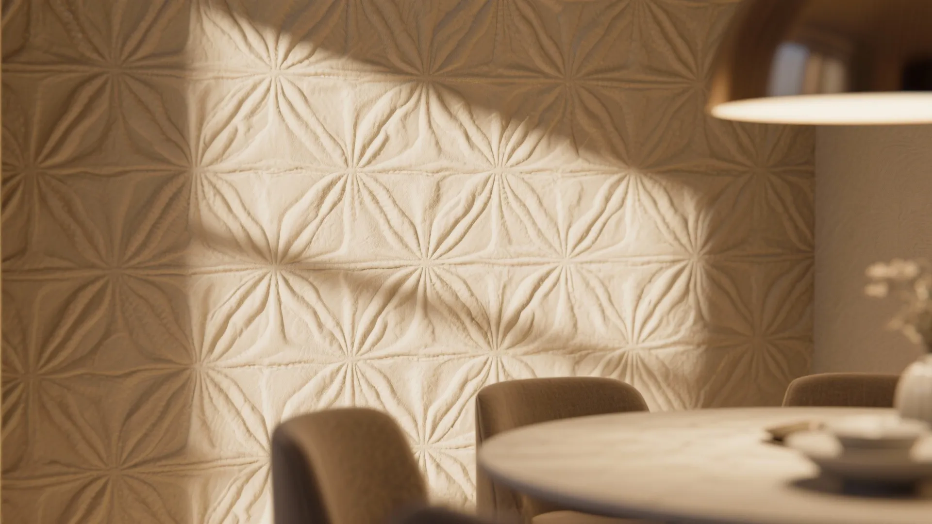 Statement wallpaper with texture