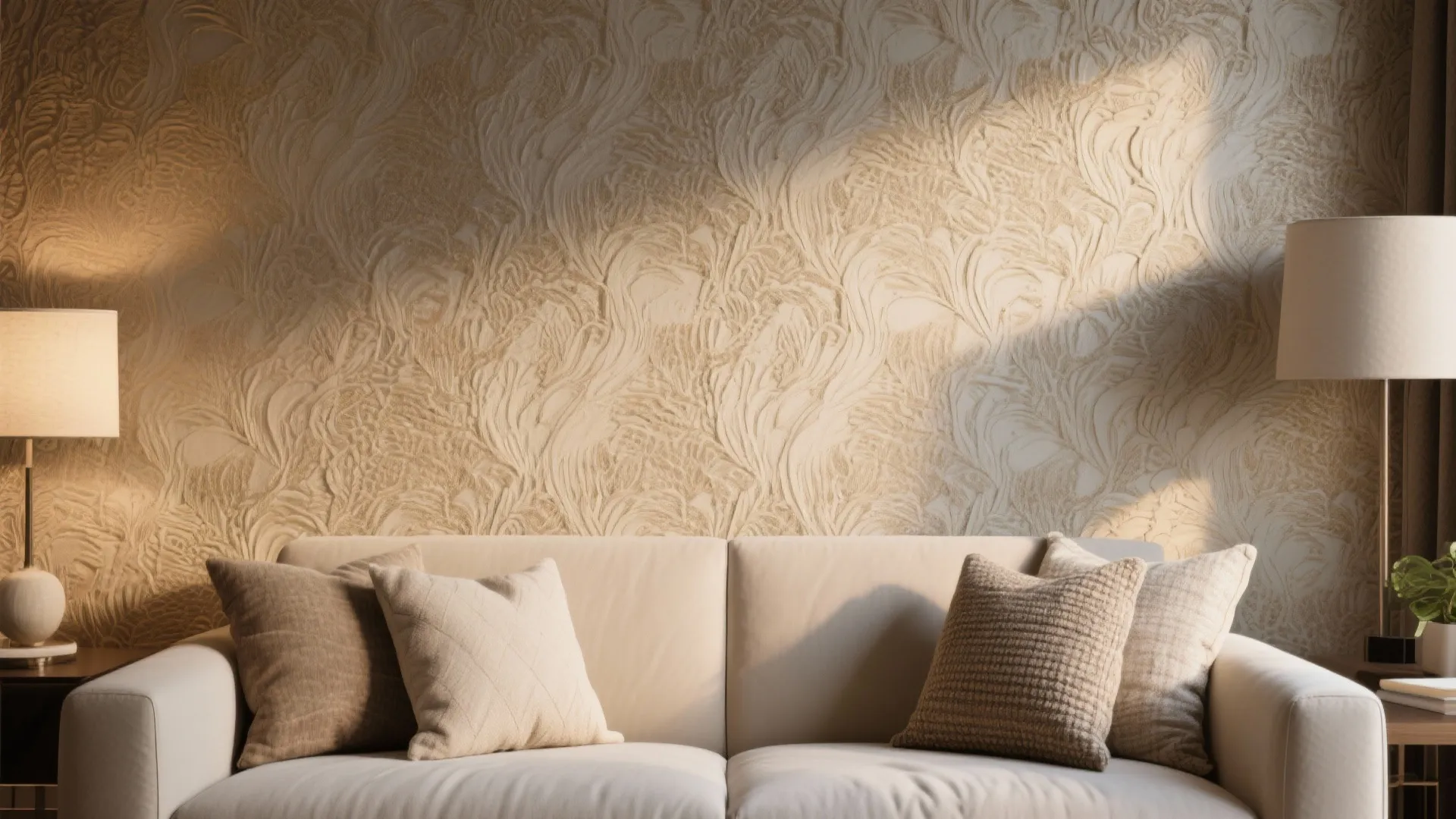 2. Accent Wall with Textured Wallpaper