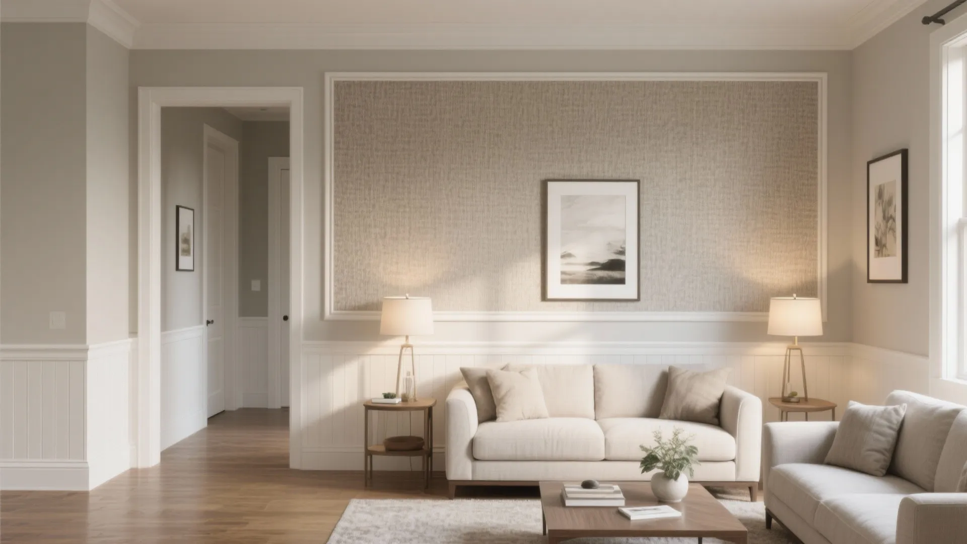 Textured Wallpaper + Molding Mix