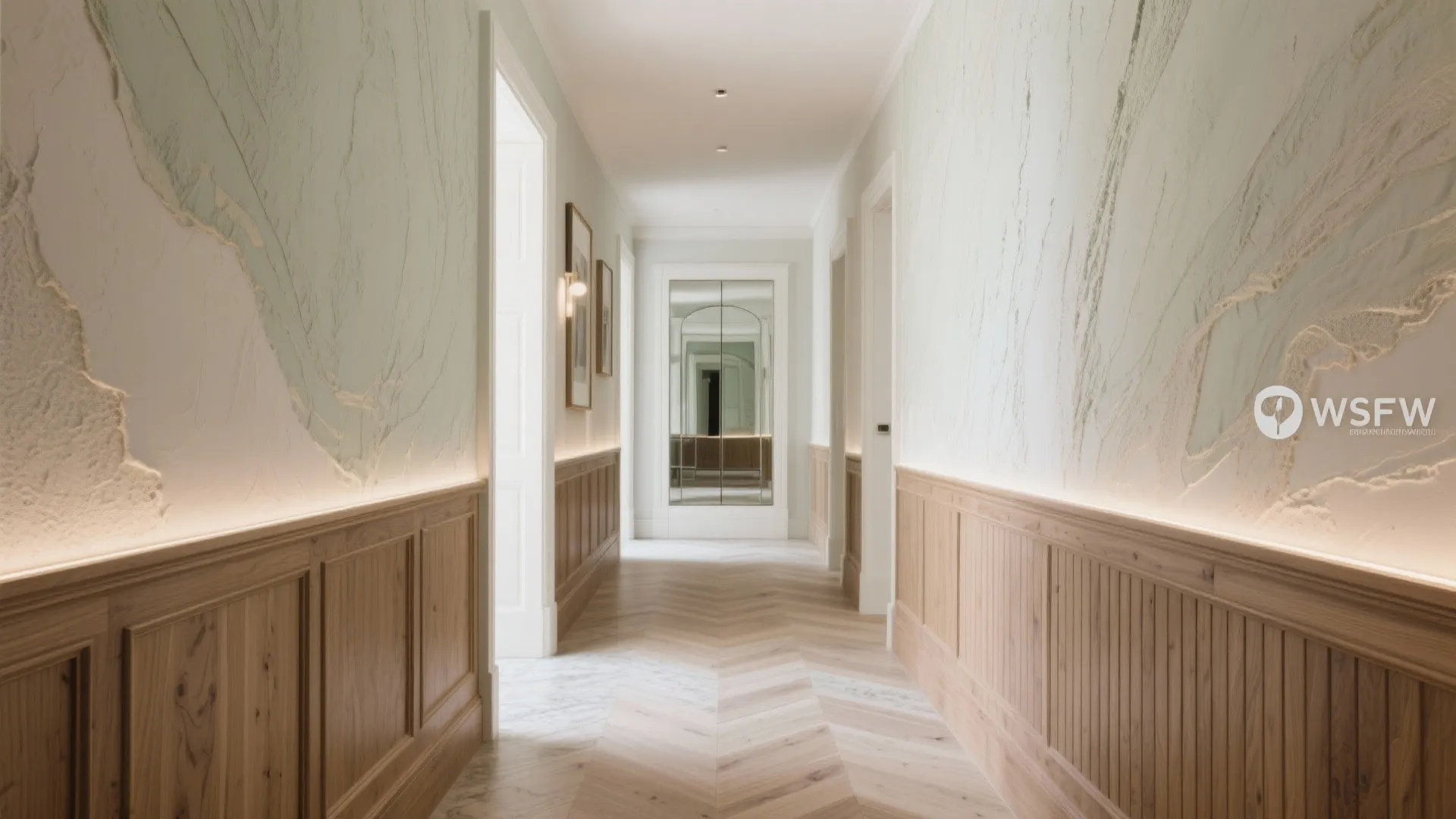 Textural wall treatments: plaster, veneer, and fabric