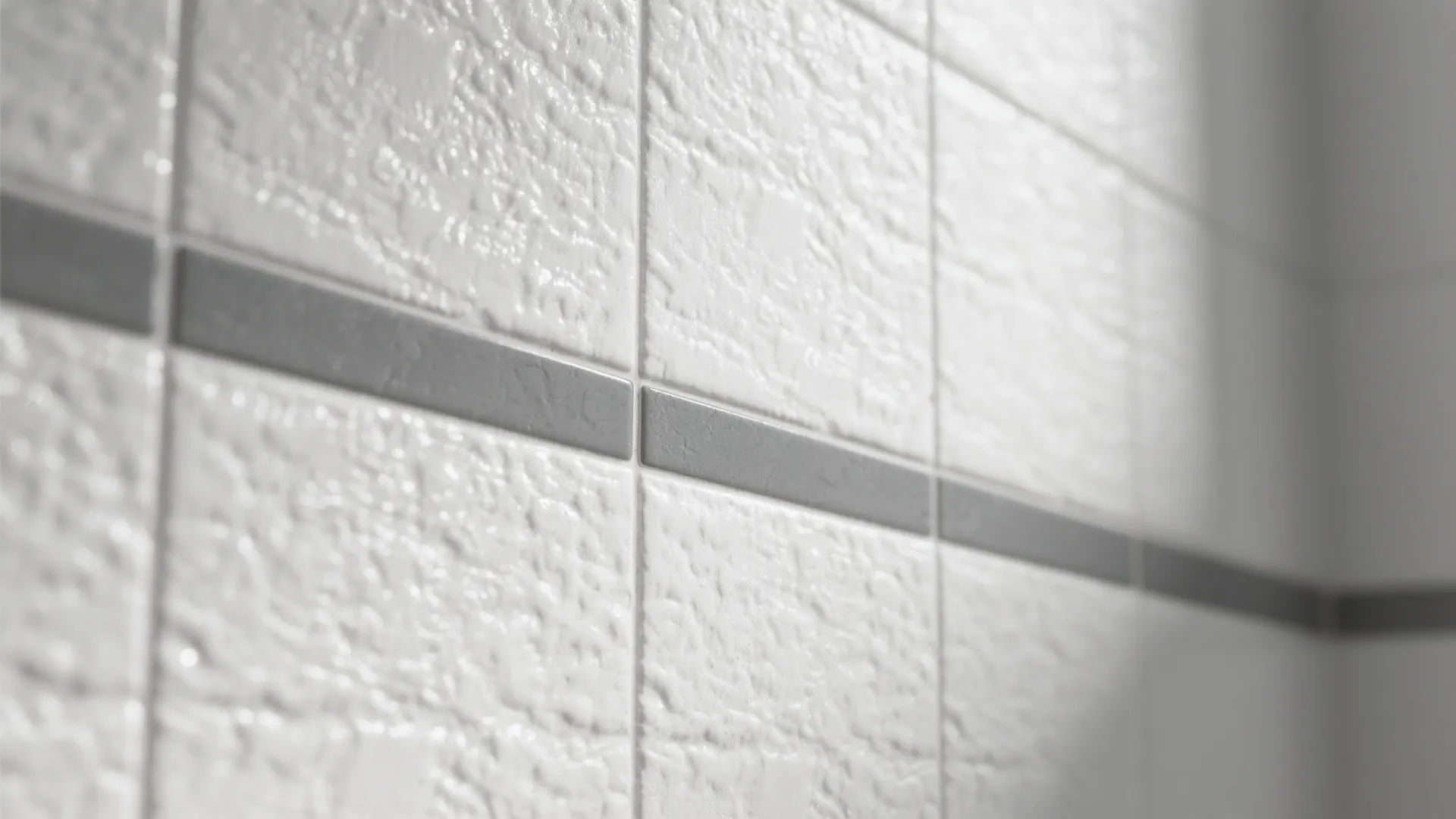 5. Textured White Tile with Gray Accents