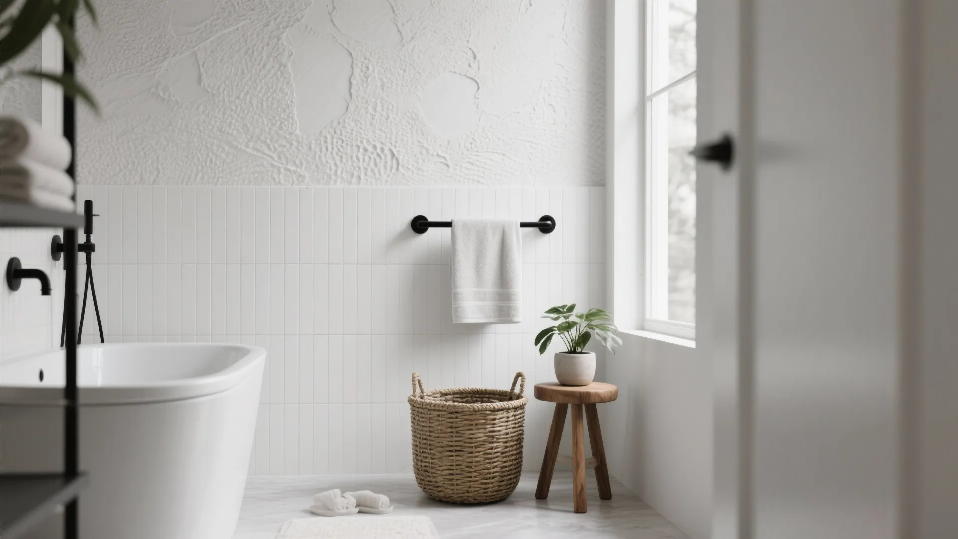 Textured Whites with Black Accents