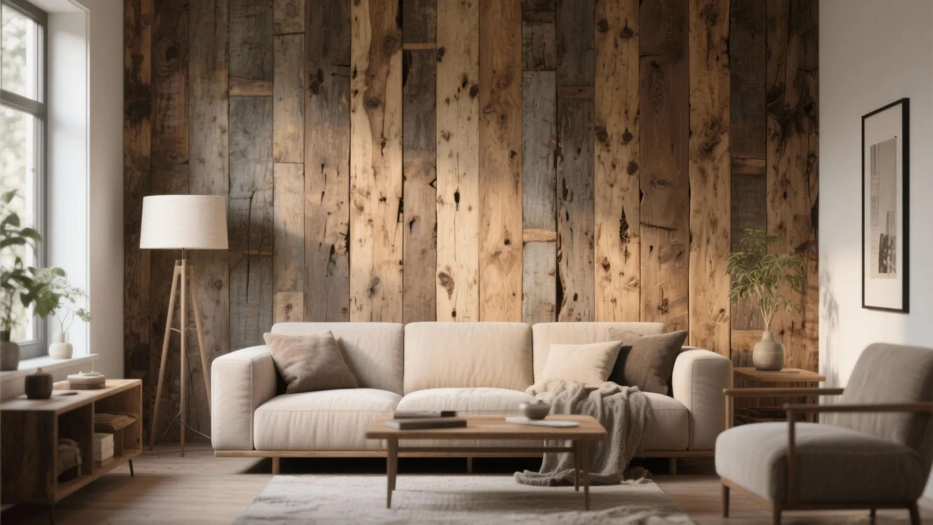 1. Textured Wood Panel Accent