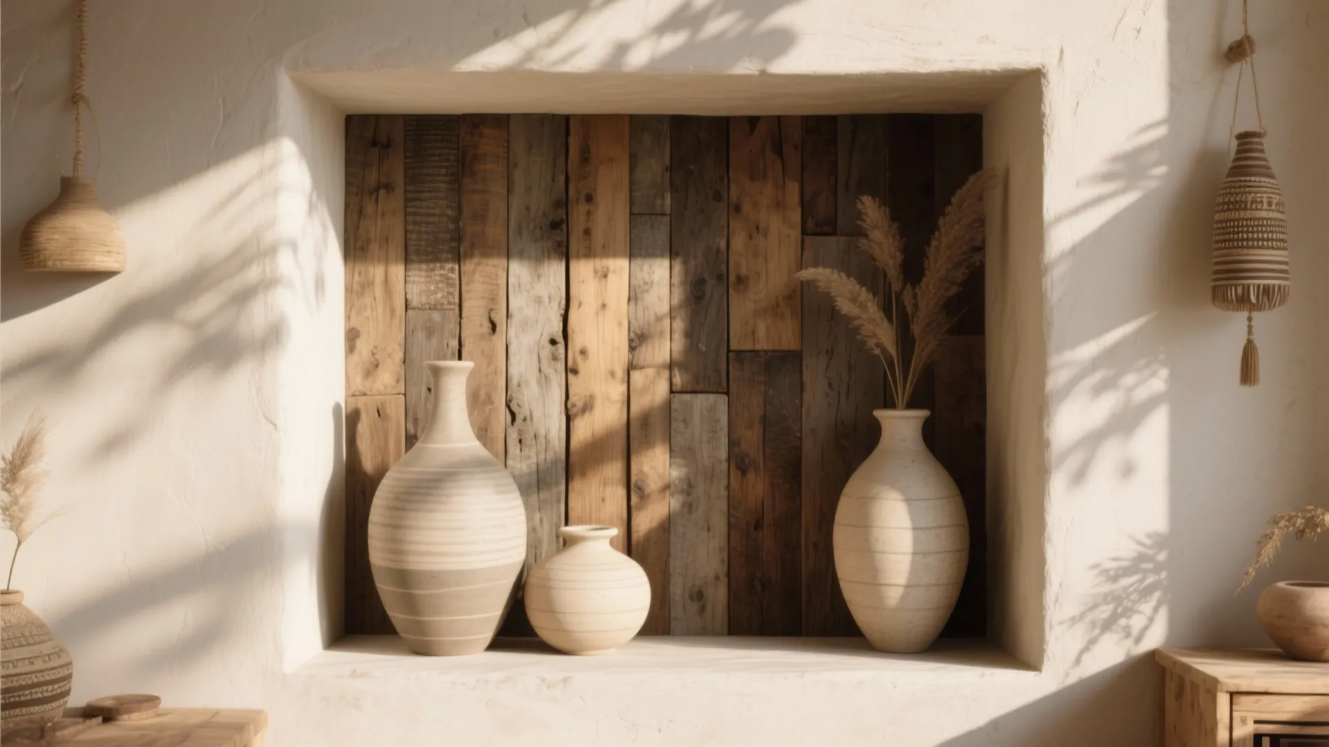 7. Textured Finish Niches