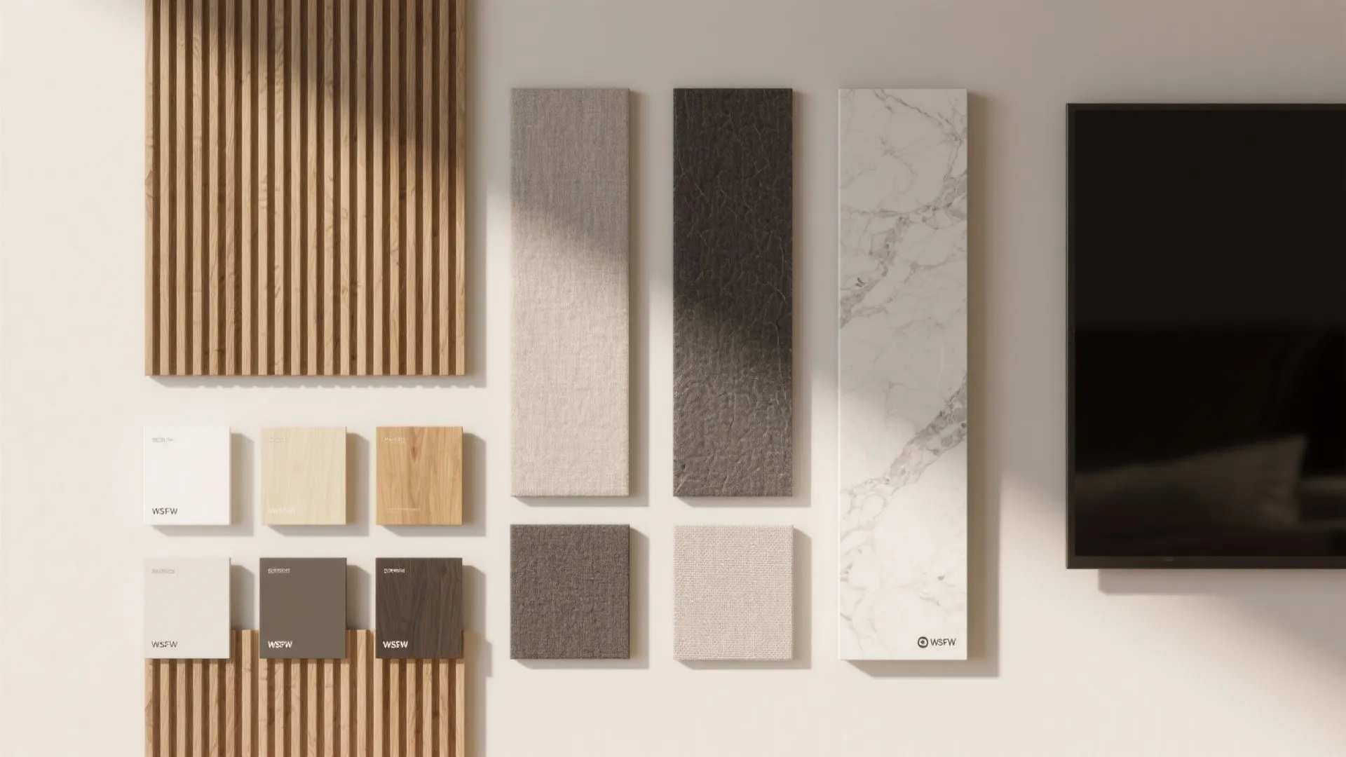 Textured Materials: Wood Slats, Fabric, or Stone
