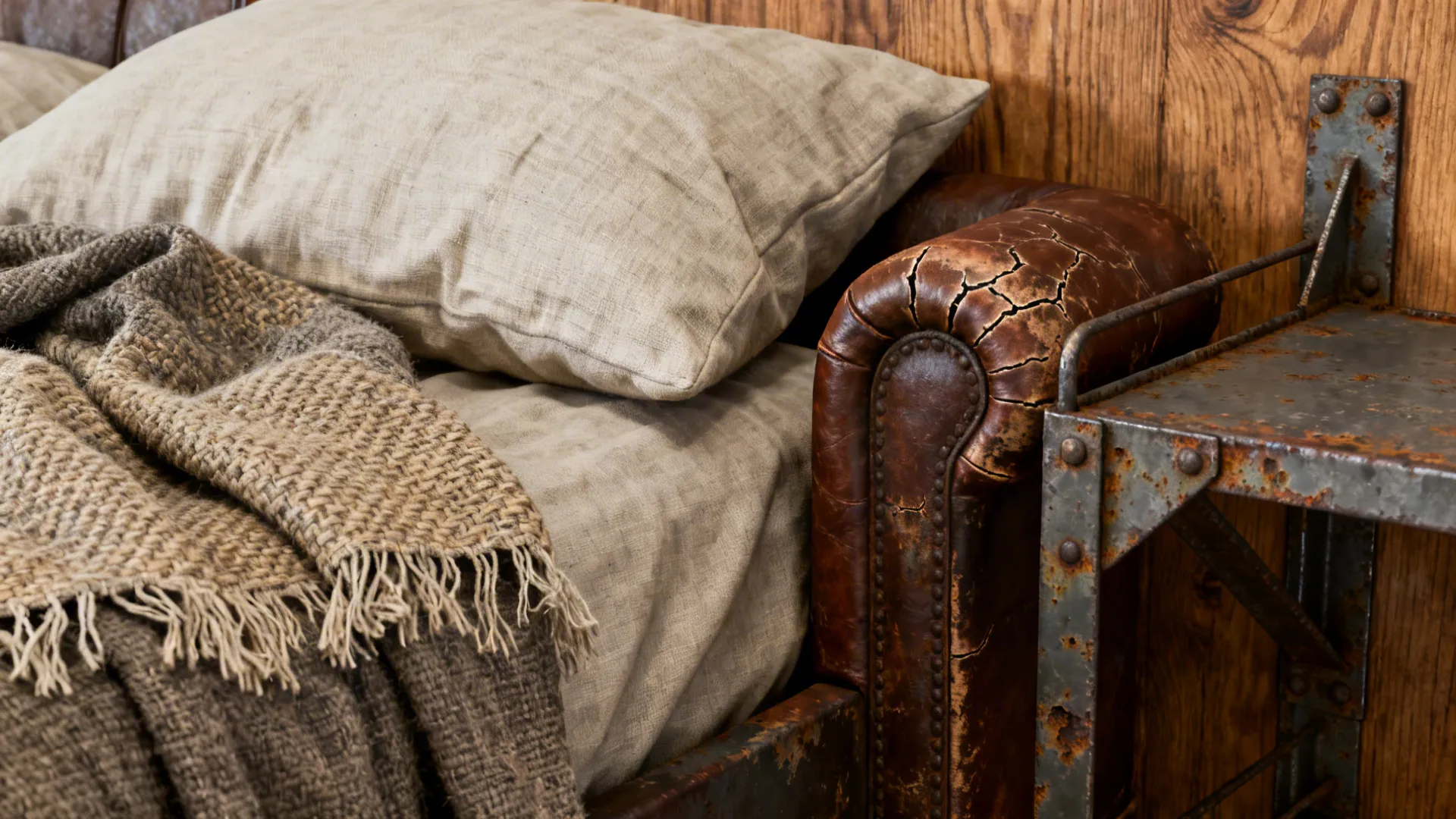 4. Textured Fabrics and Industrial Accents