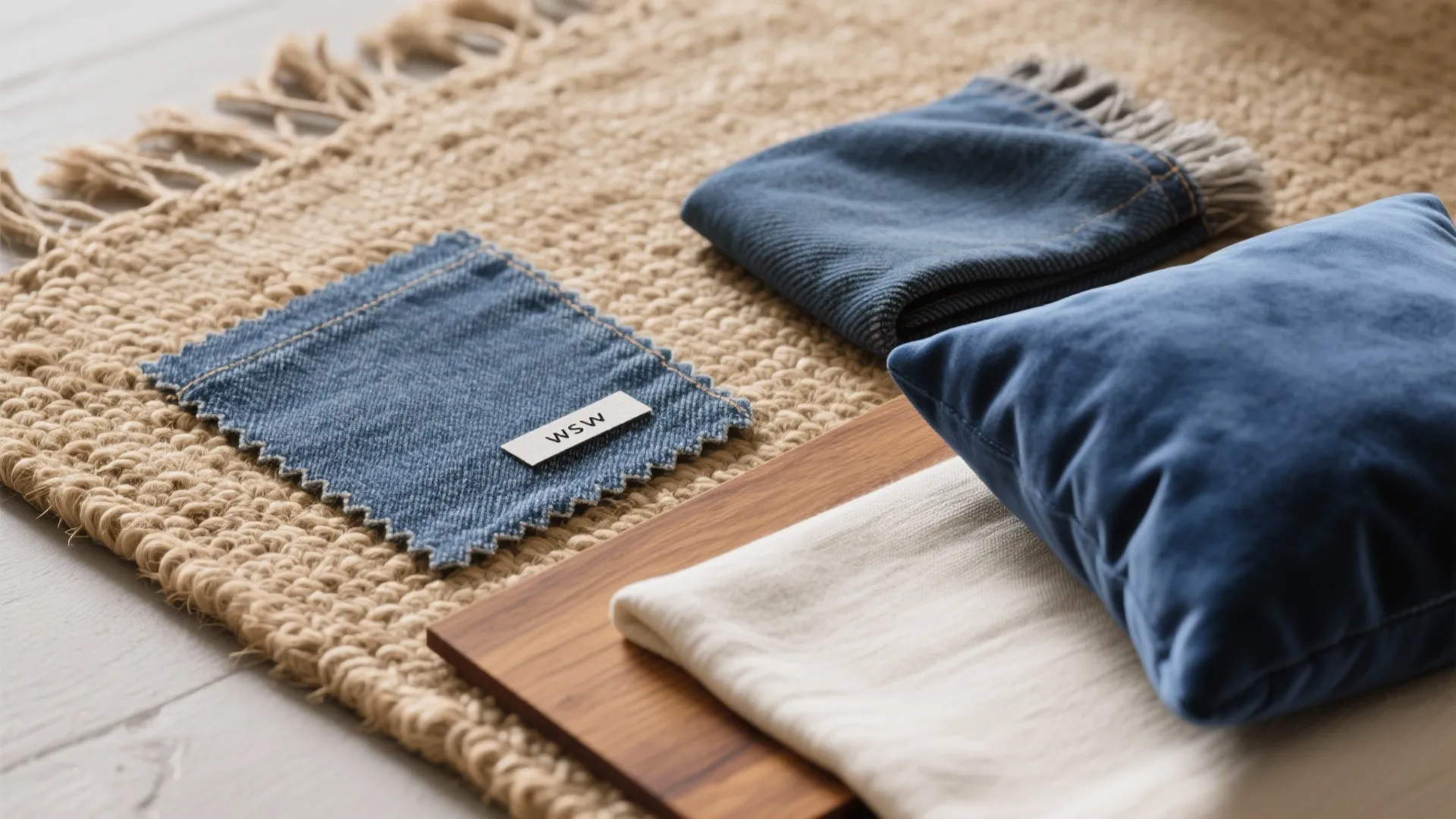 5. Layered Textures: Jute, Velvet, and Denim