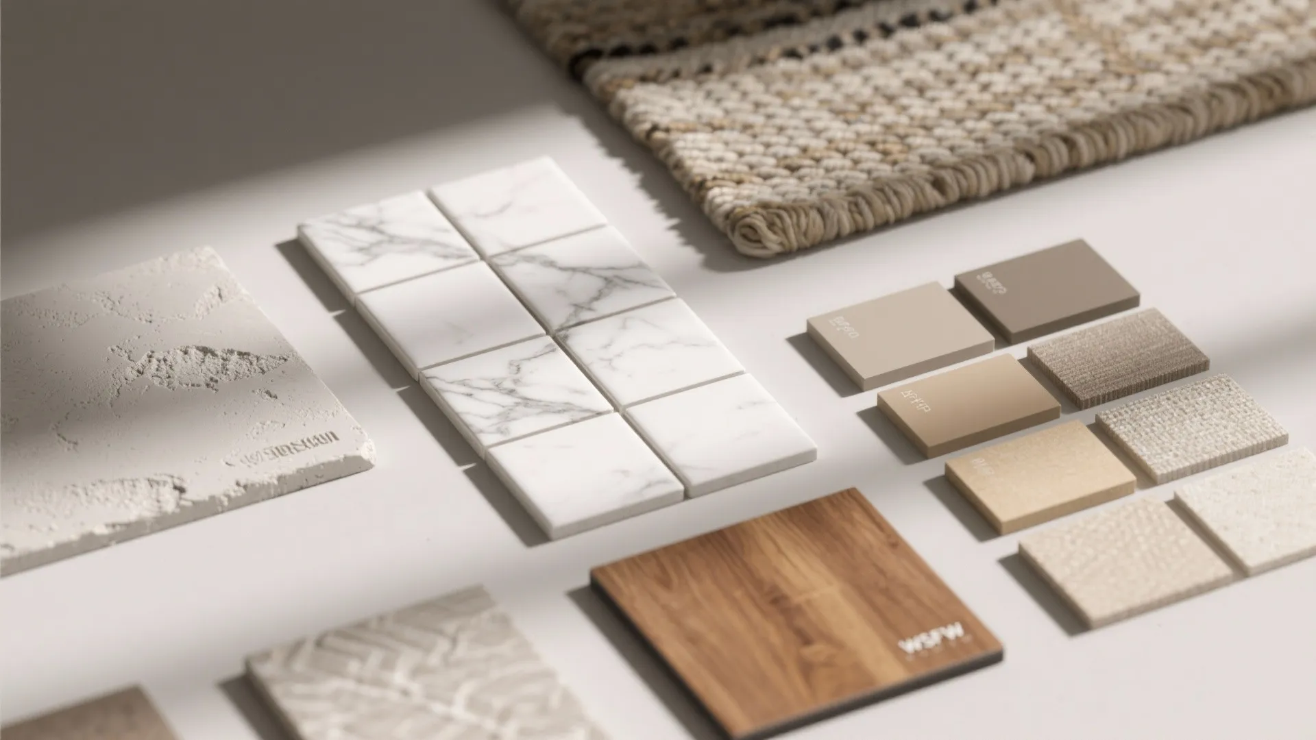 4. Texture rules: tiles, matte plaster, and textiles