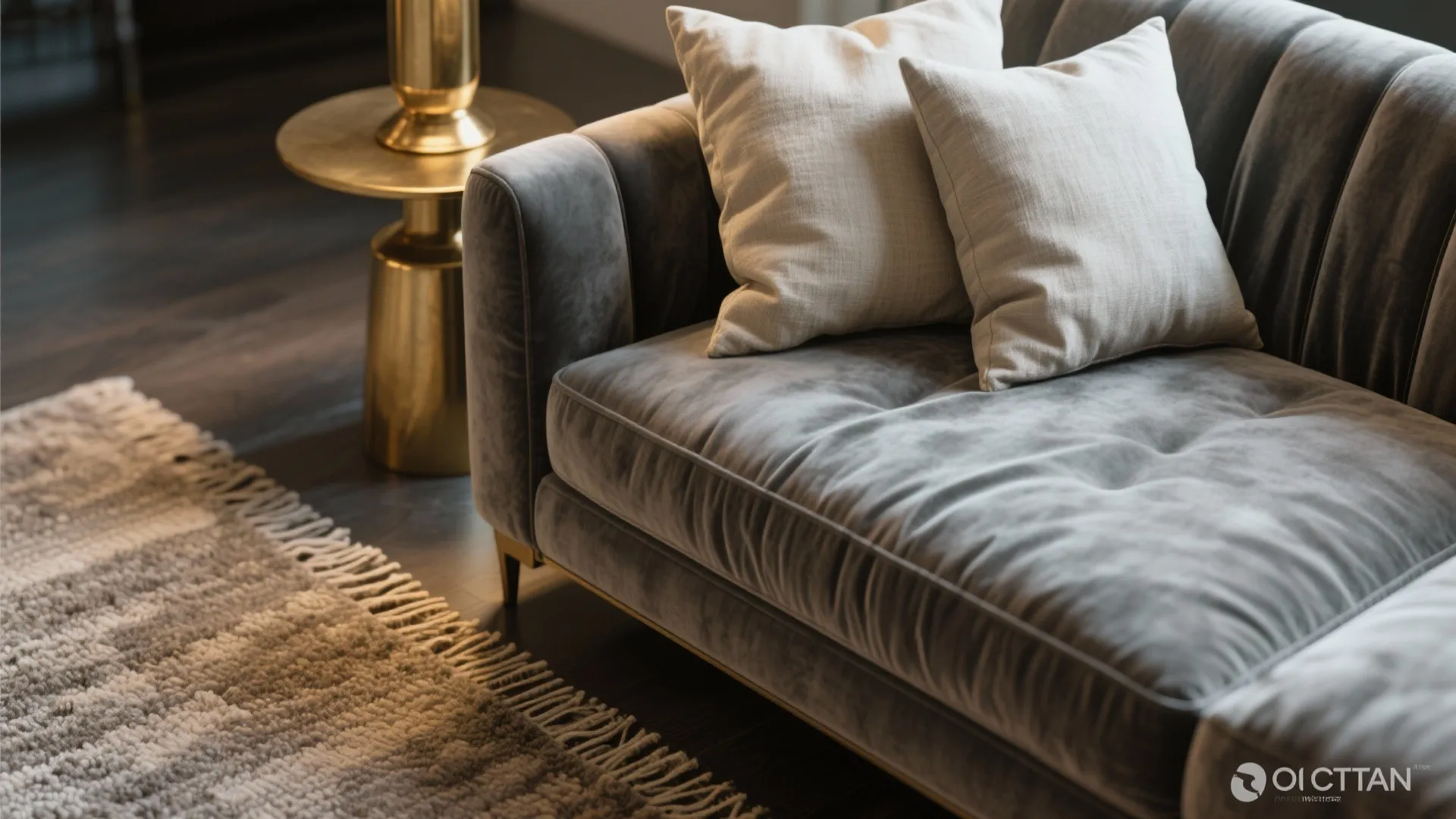 3. Layered Textures: Velvet, Linen and Brass