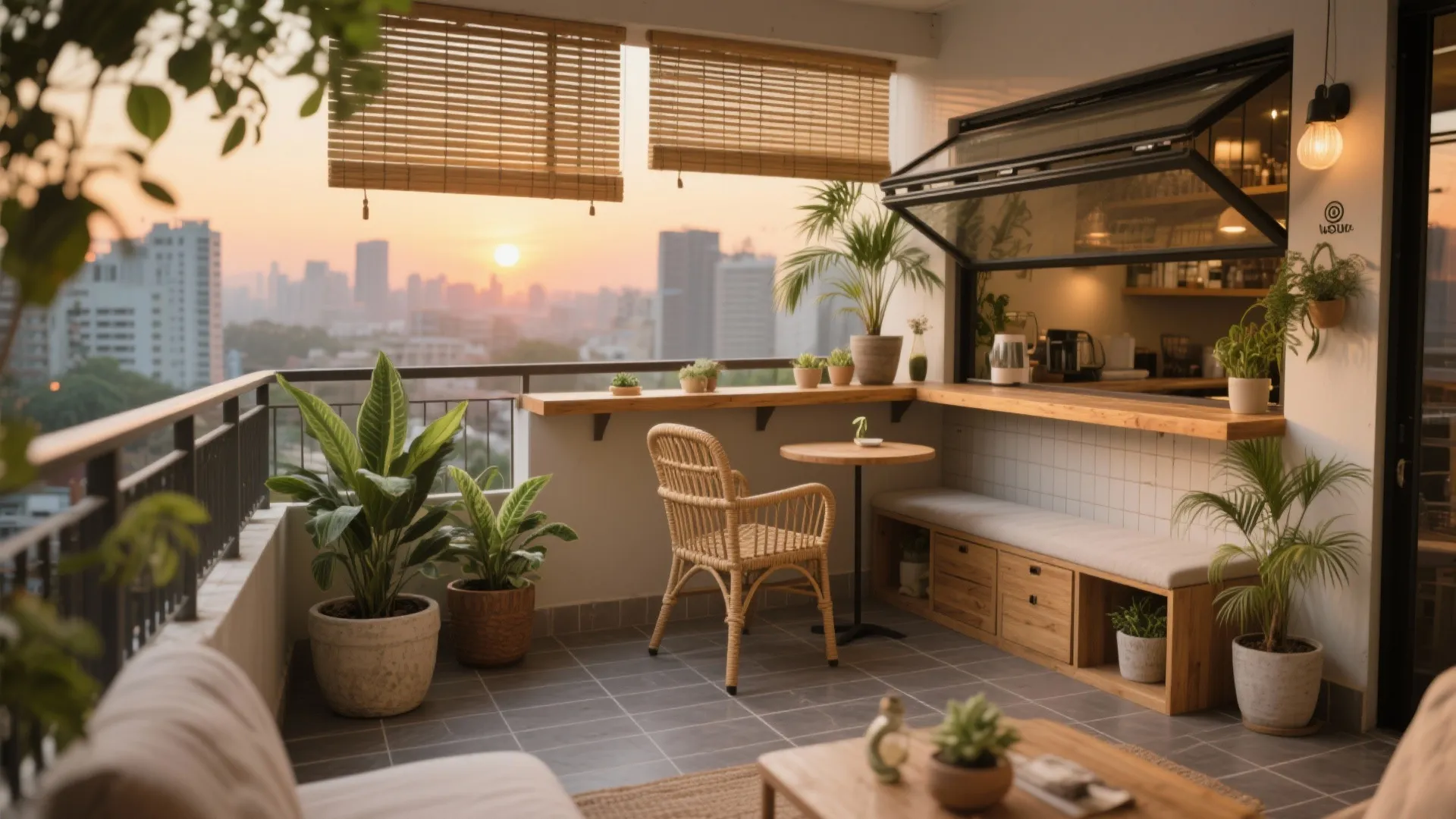 A Balcony and Biophilic Corner that Breathes