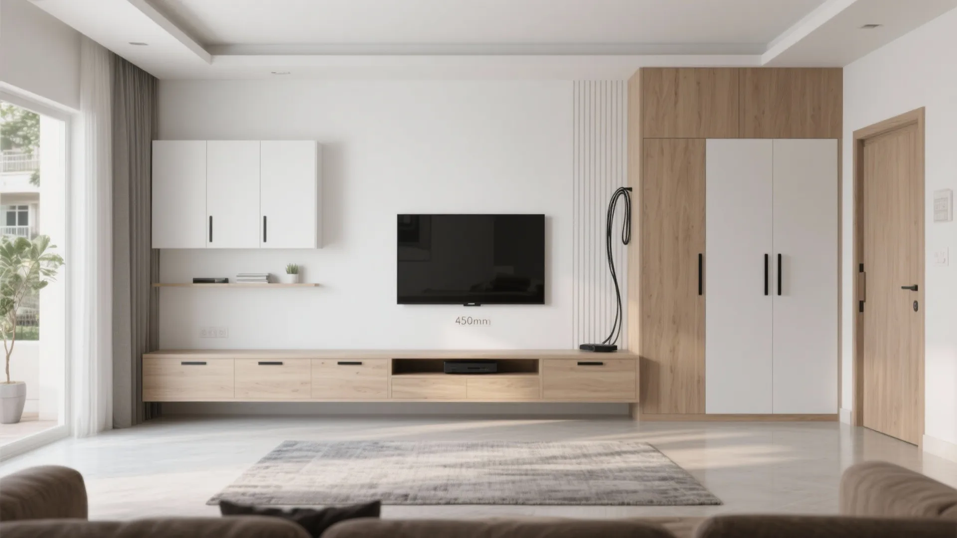 Minimalist storage that calms the living room
