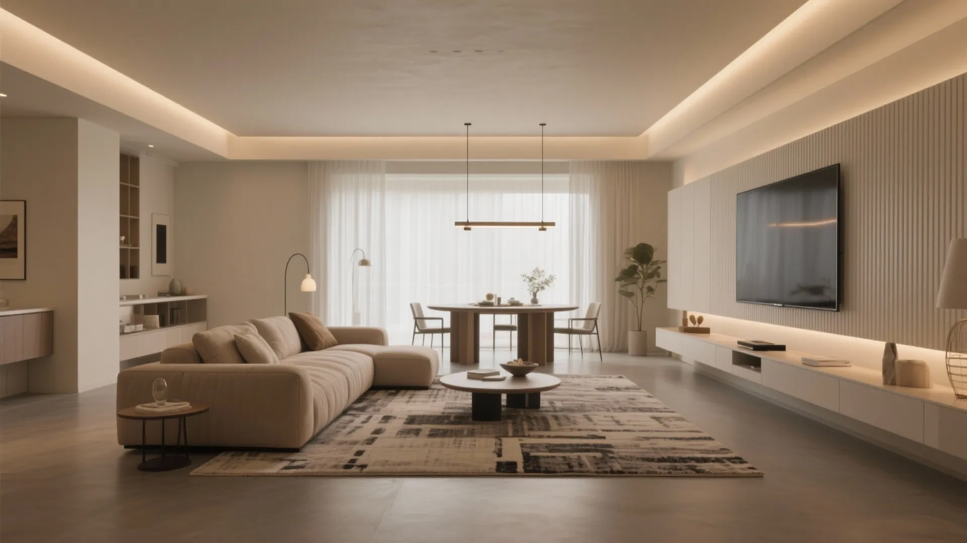 Open Yet Zoned Living–Dining