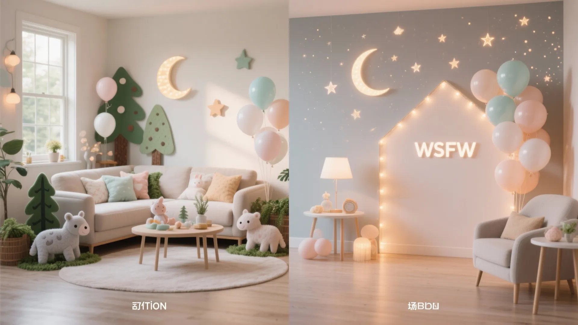 Theme-led details: woodland, celestial, or minimal modern