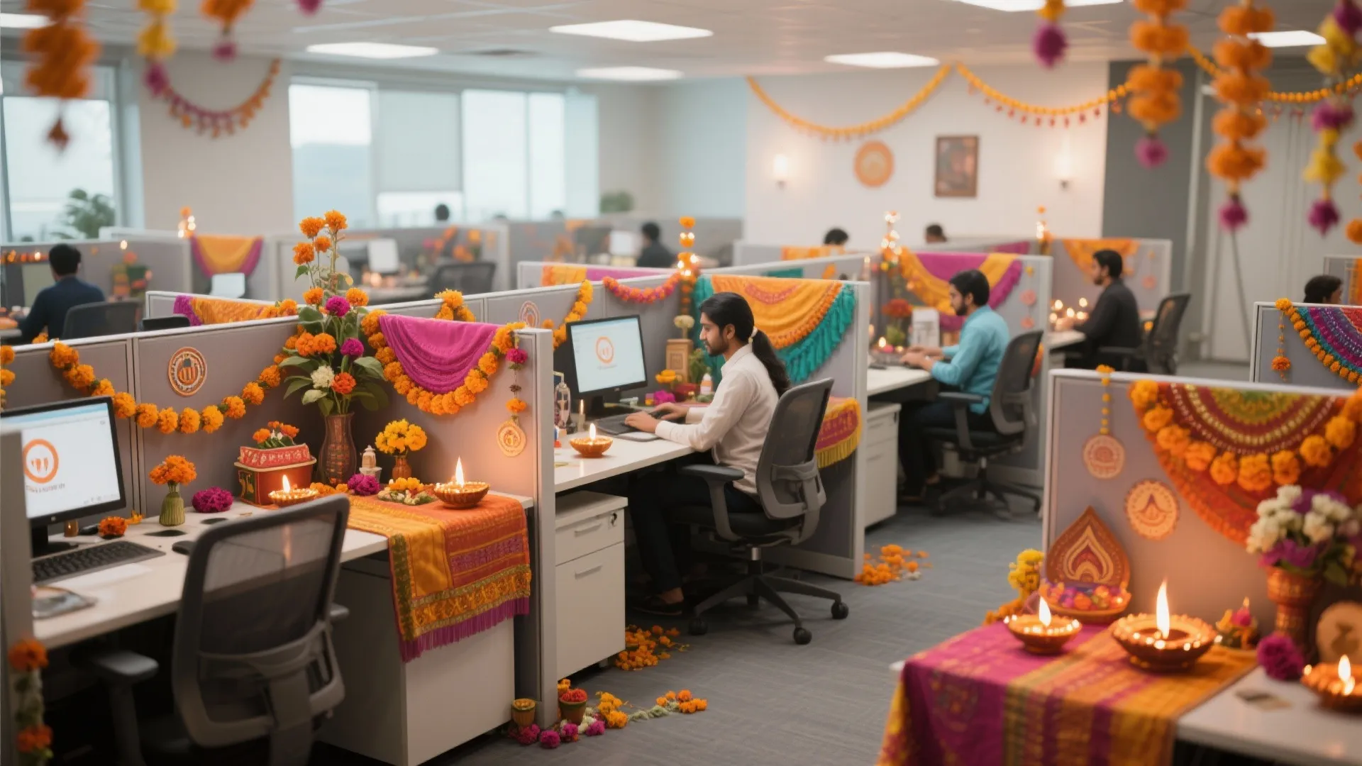 2. Themed Workstation Decor