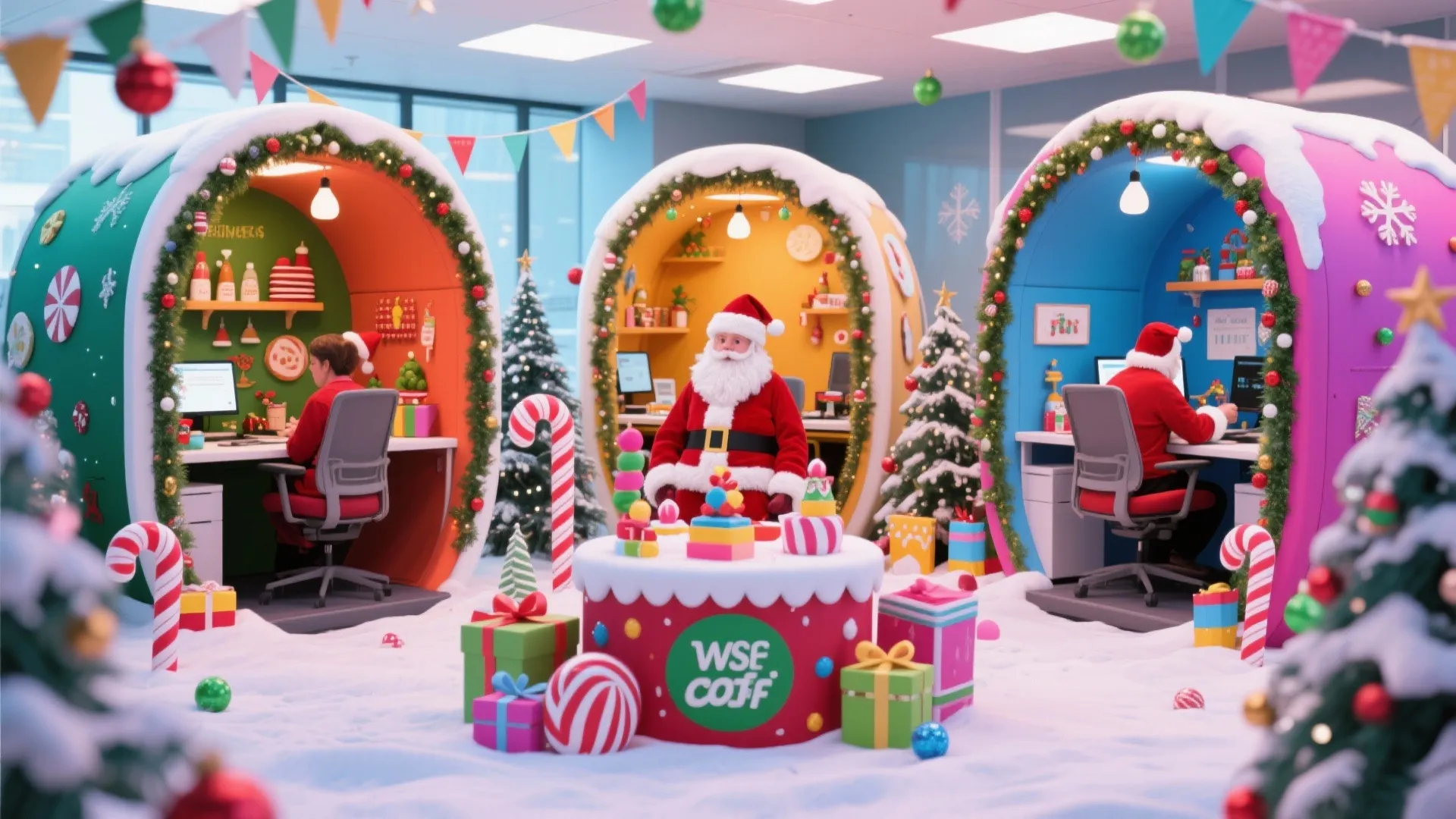 7. Holiday-Themed Work Pods