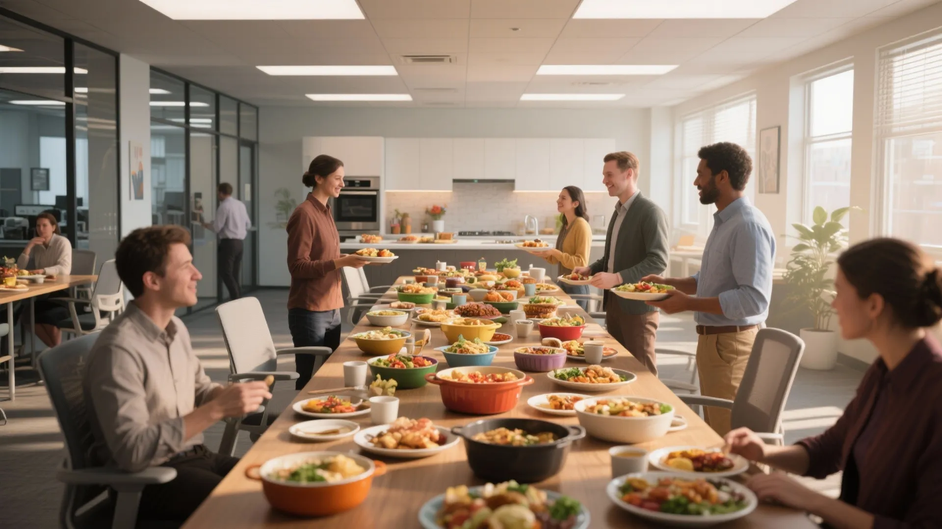 1. Themed Potluck Lunches