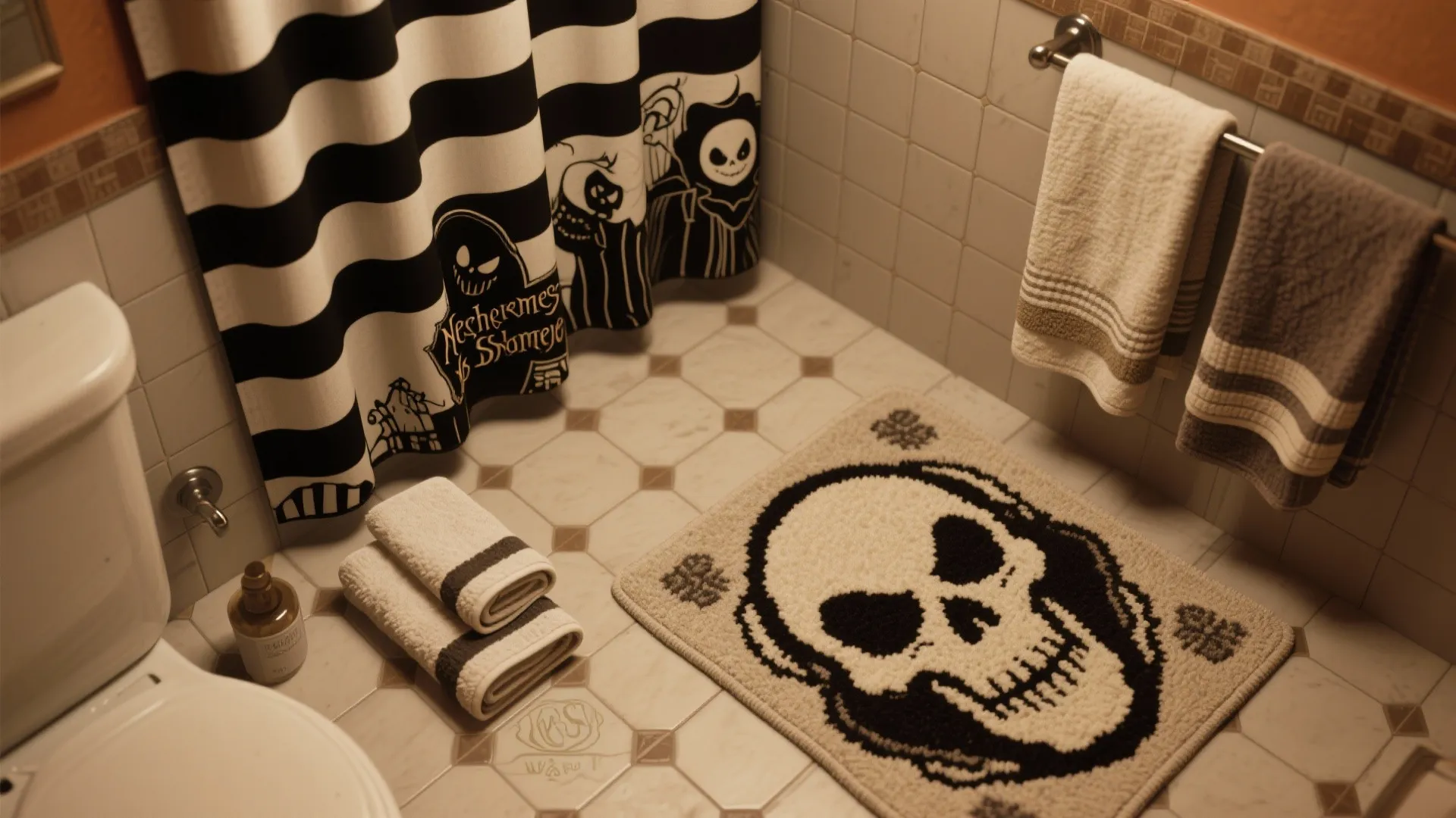 2. Themed Textiles: Shower Curtains, Mats, and Towels