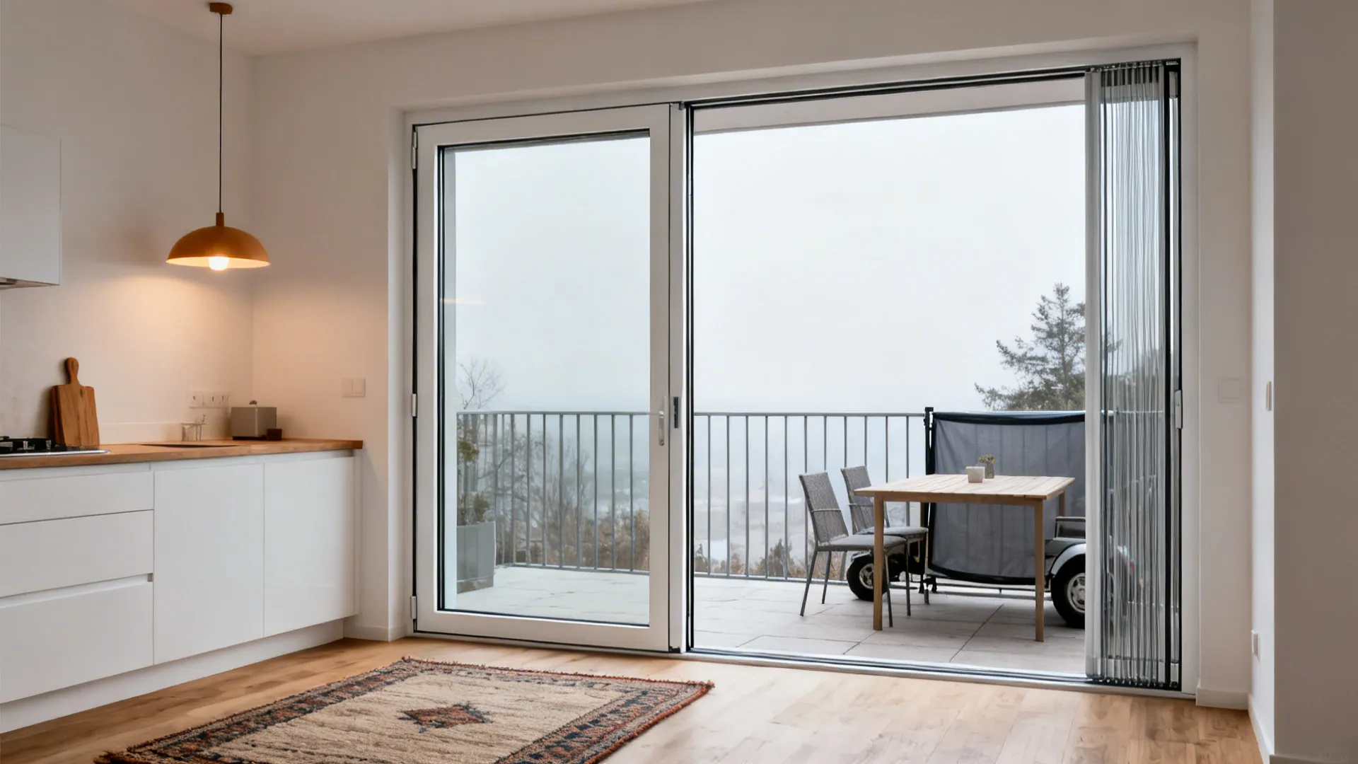 Thermal Double-Glazed Doors Near Balcony or Patio