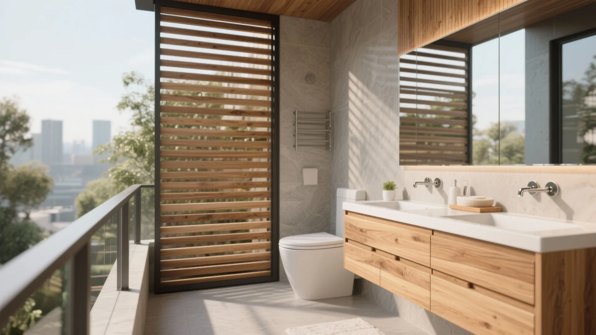 Natural Wood Accents with Weatherproof Finishes