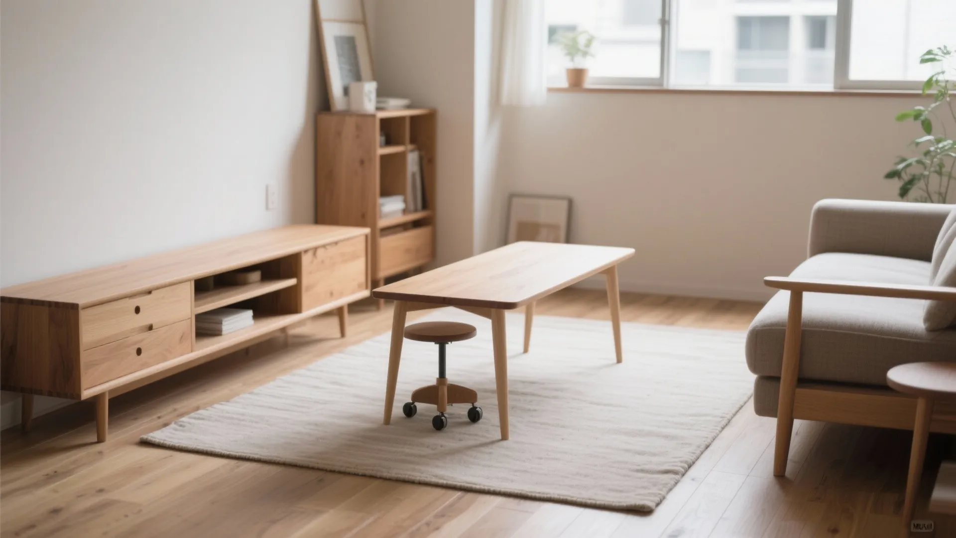 Tips 5: 家具は“軽い脚＋重い天板”で視線を抜けさせる