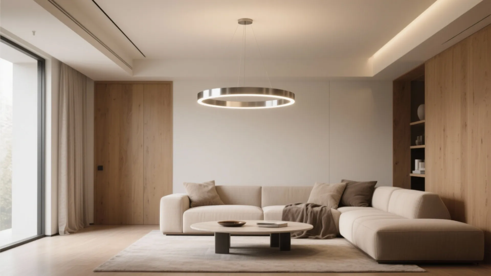 Thin-Ring LED Chandeliers as Quiet Statements