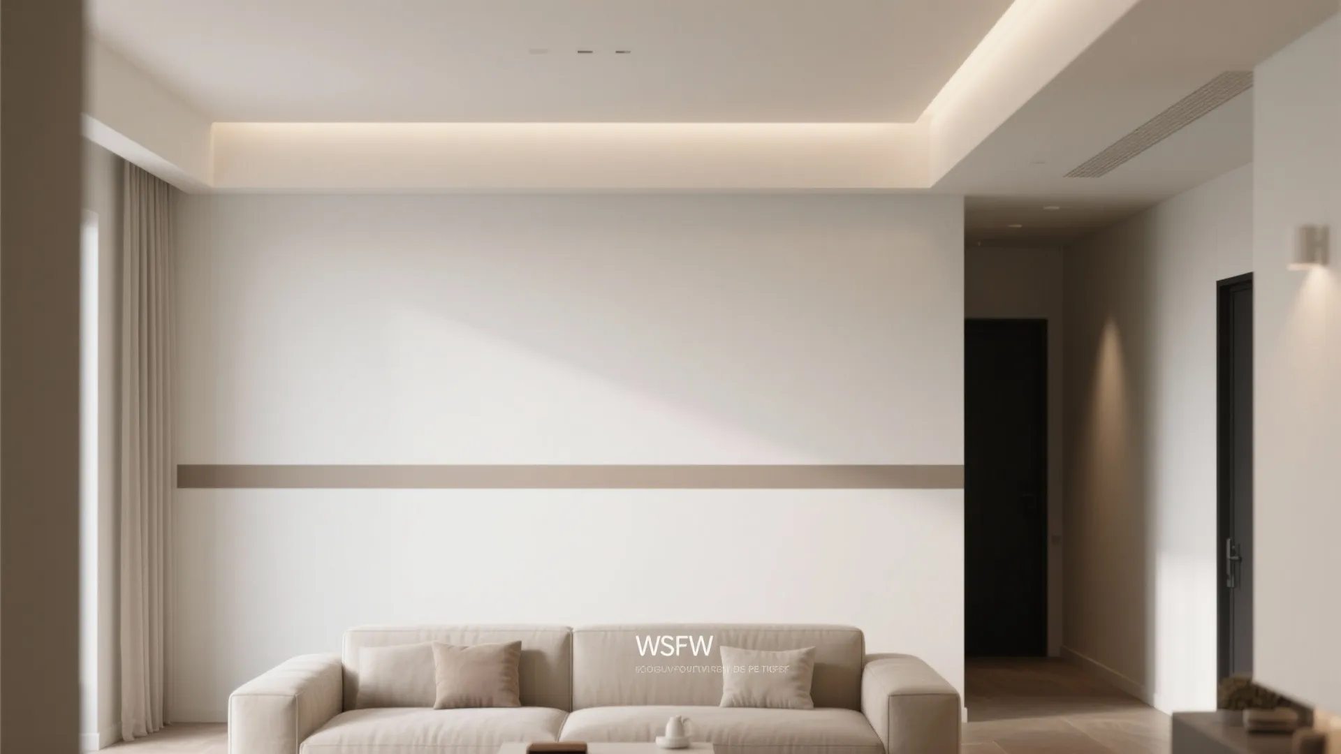 1. Thin Shadow Line (Painted Edge Near the Ceiling)