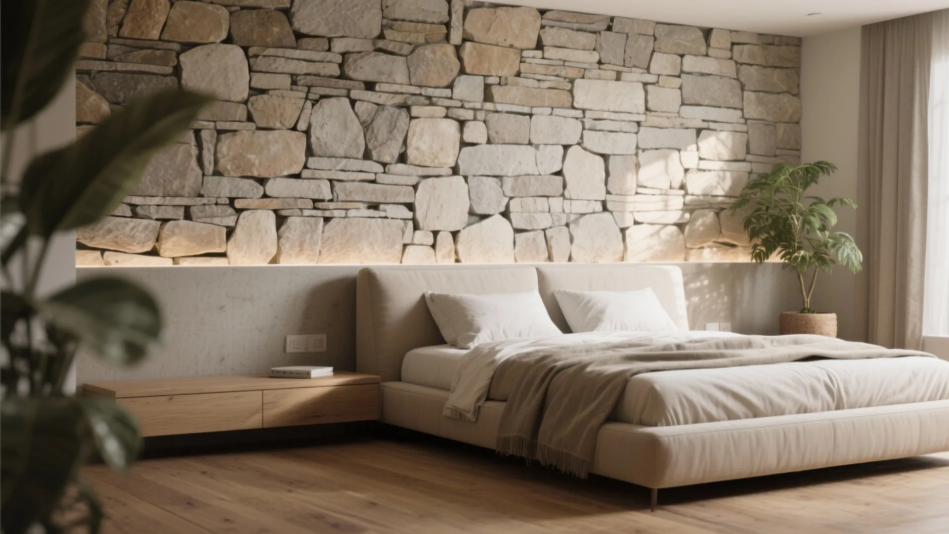 1. Thin stone veneer for a modern rustic vibe
