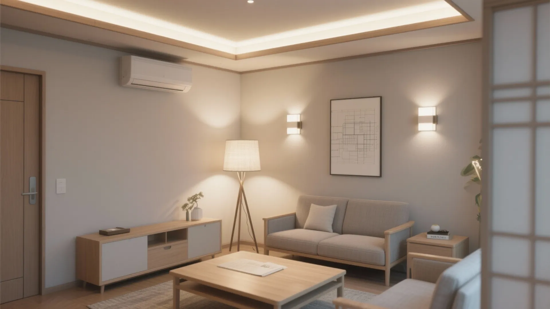 光と色のレイヤーを3段に重ねて奥行きを作る（日式風格＋東京）