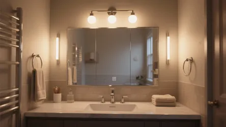3 Light Bathroom Fixtures Over Mirror — 5 Small-Space Ideas