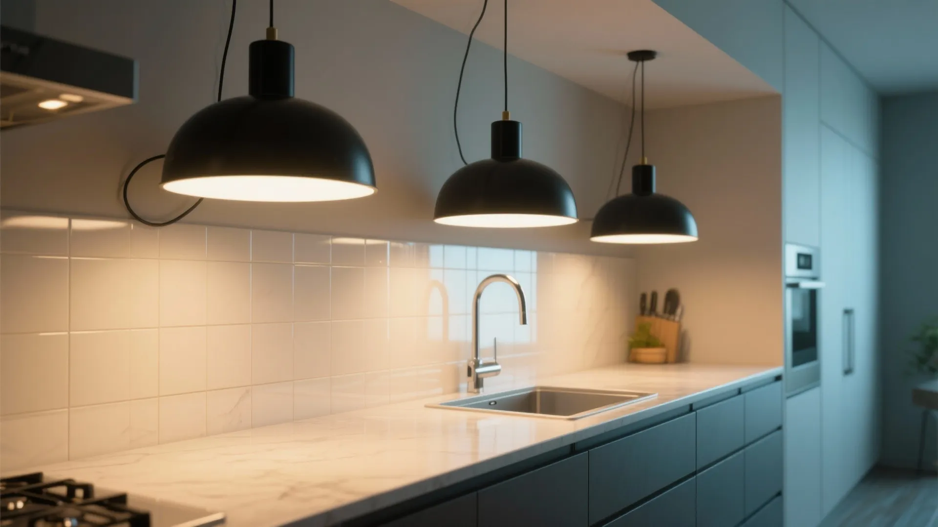 2. Trio of Small Pendants in a Row