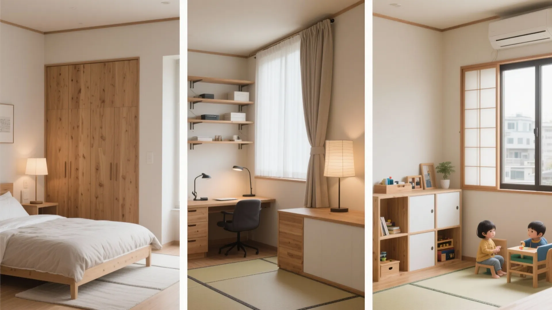 Tips 3: 3つの個室は“音・光・温度”でゾーニング（収納技巧）