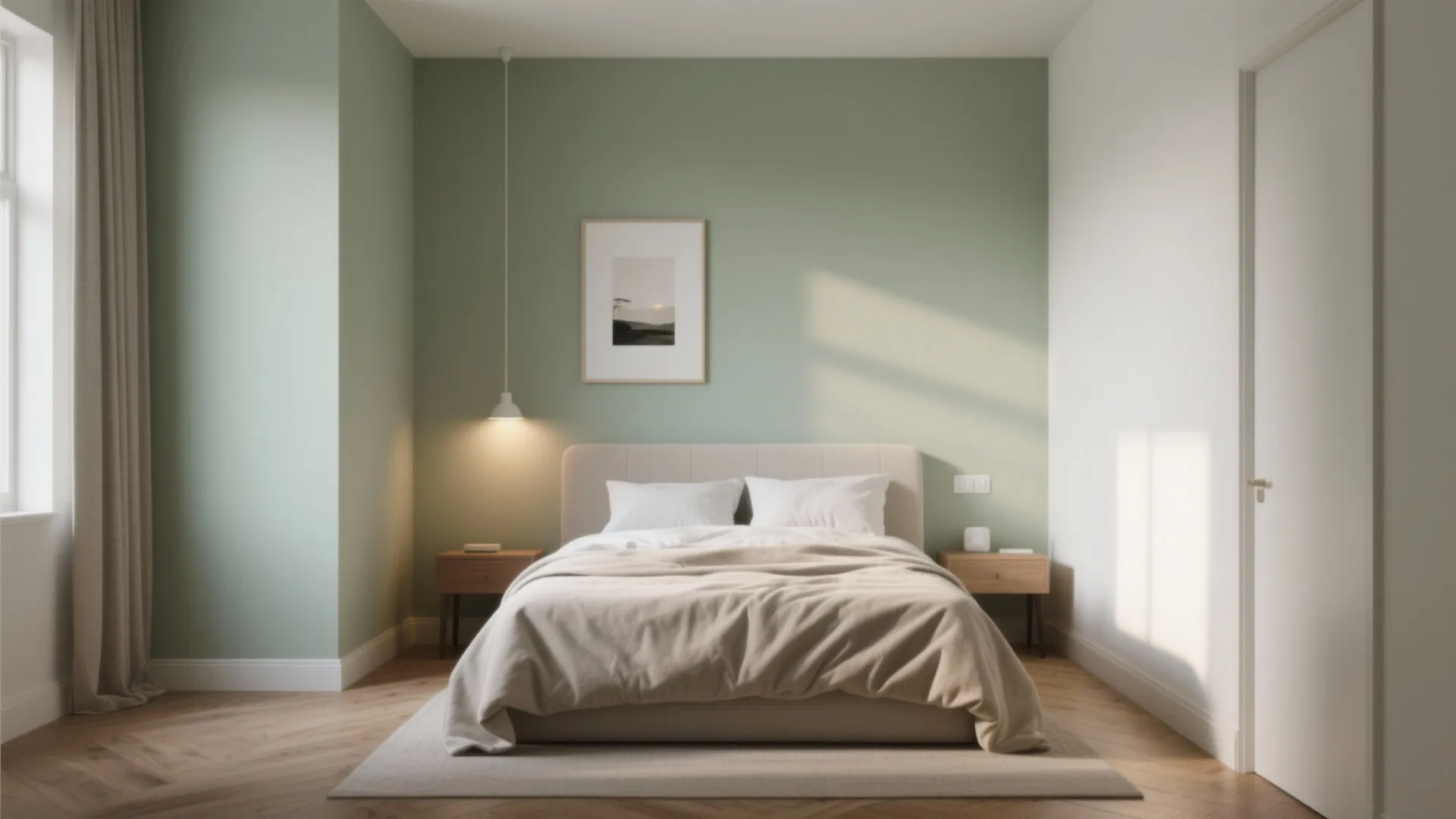 1. Soft Sage on Three Walls