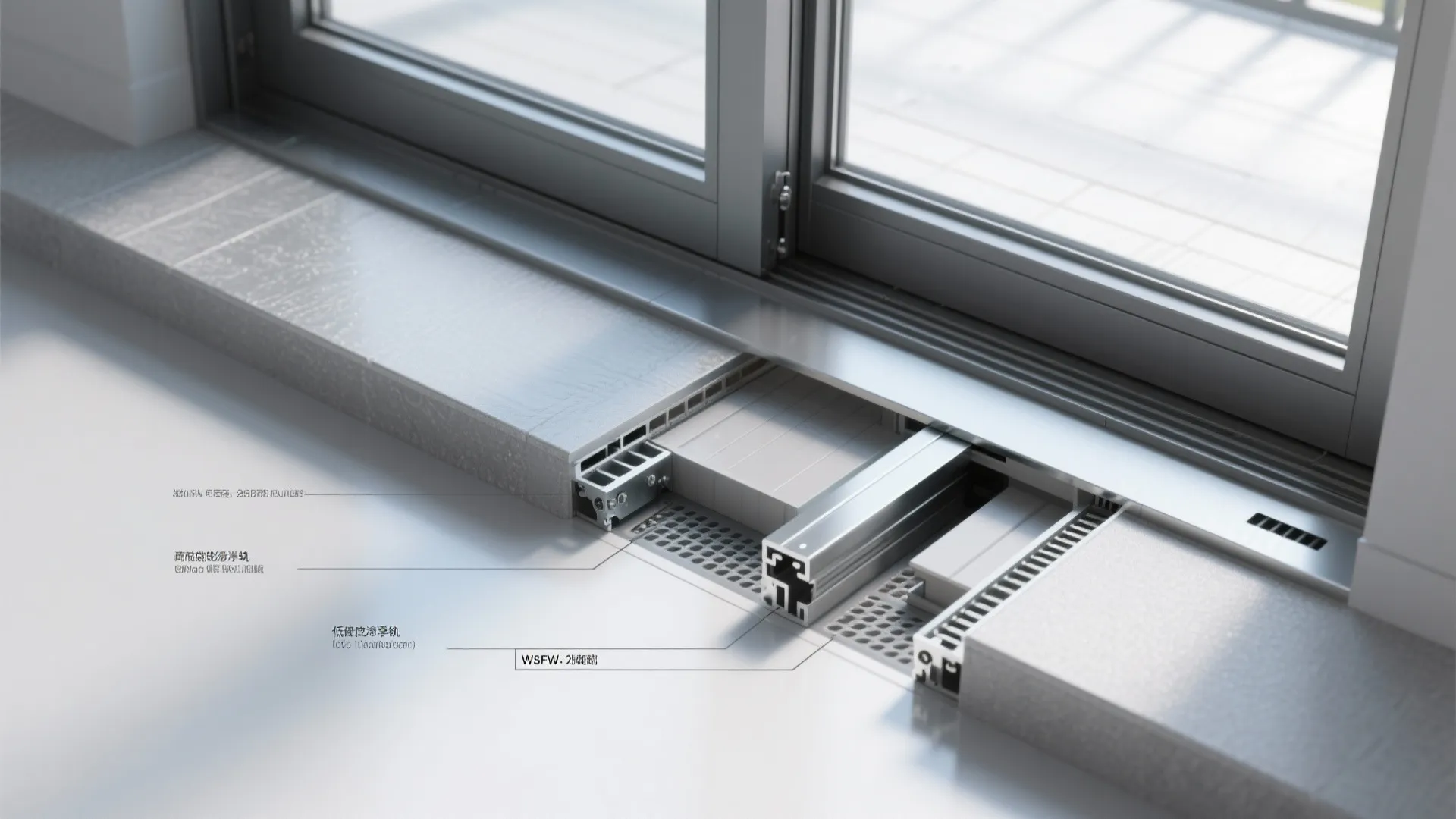 Frameless-look sliding double doors
