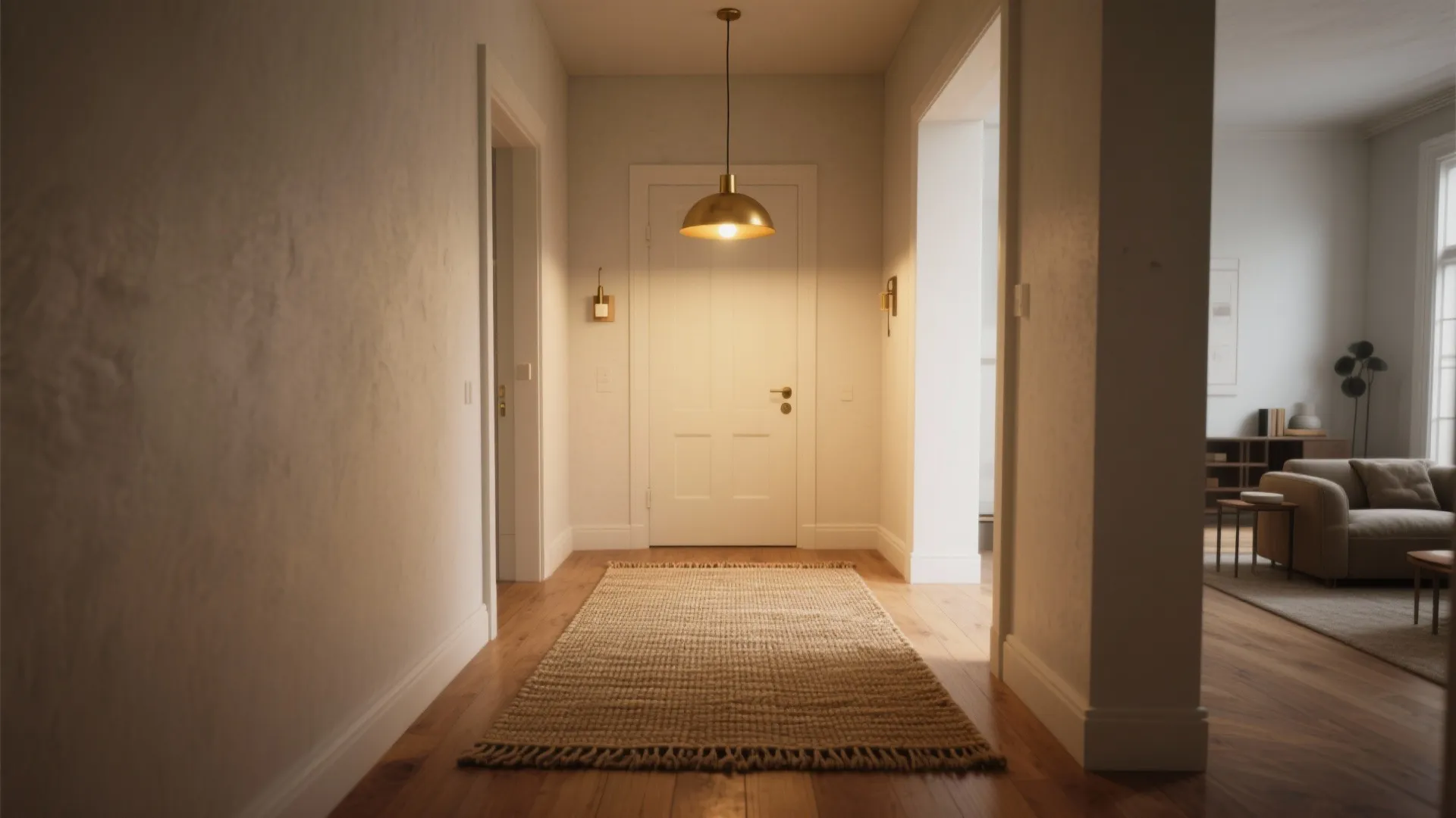 2. Use a rug and lighting to define the threshold