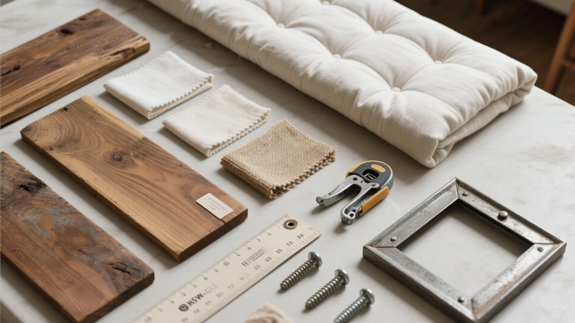 Thrifted wood + fresh slipcovers