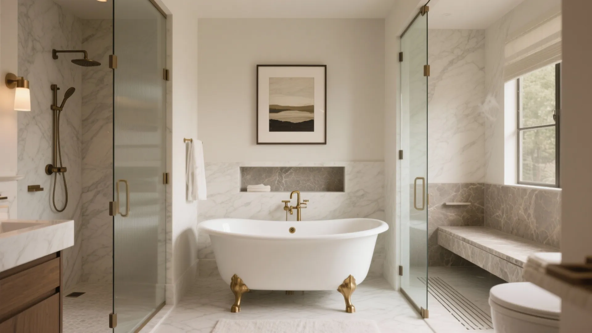 Freestanding Tub or Spa Shower as the Throne Piece