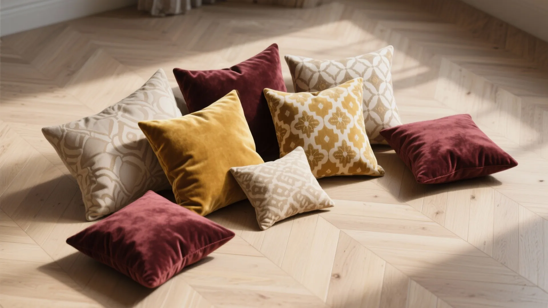 8. Throw Pillows in Contrasting Colors