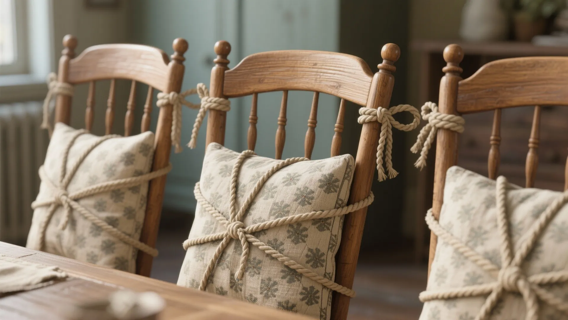 2. Tied Wrap Cushions for Slip-Free Seating