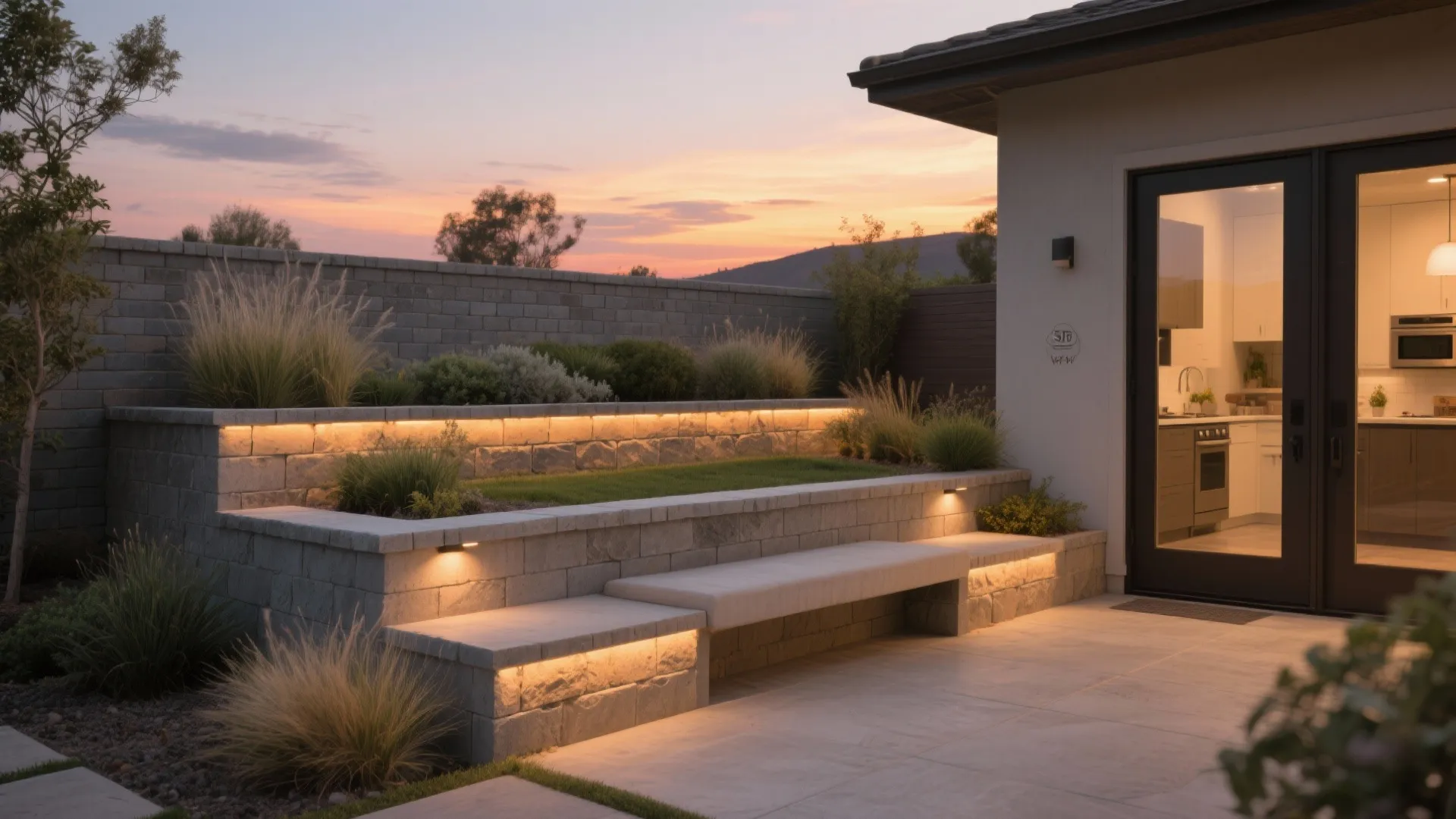 Tiered Aesthetics: Planting, Lighting & Texture