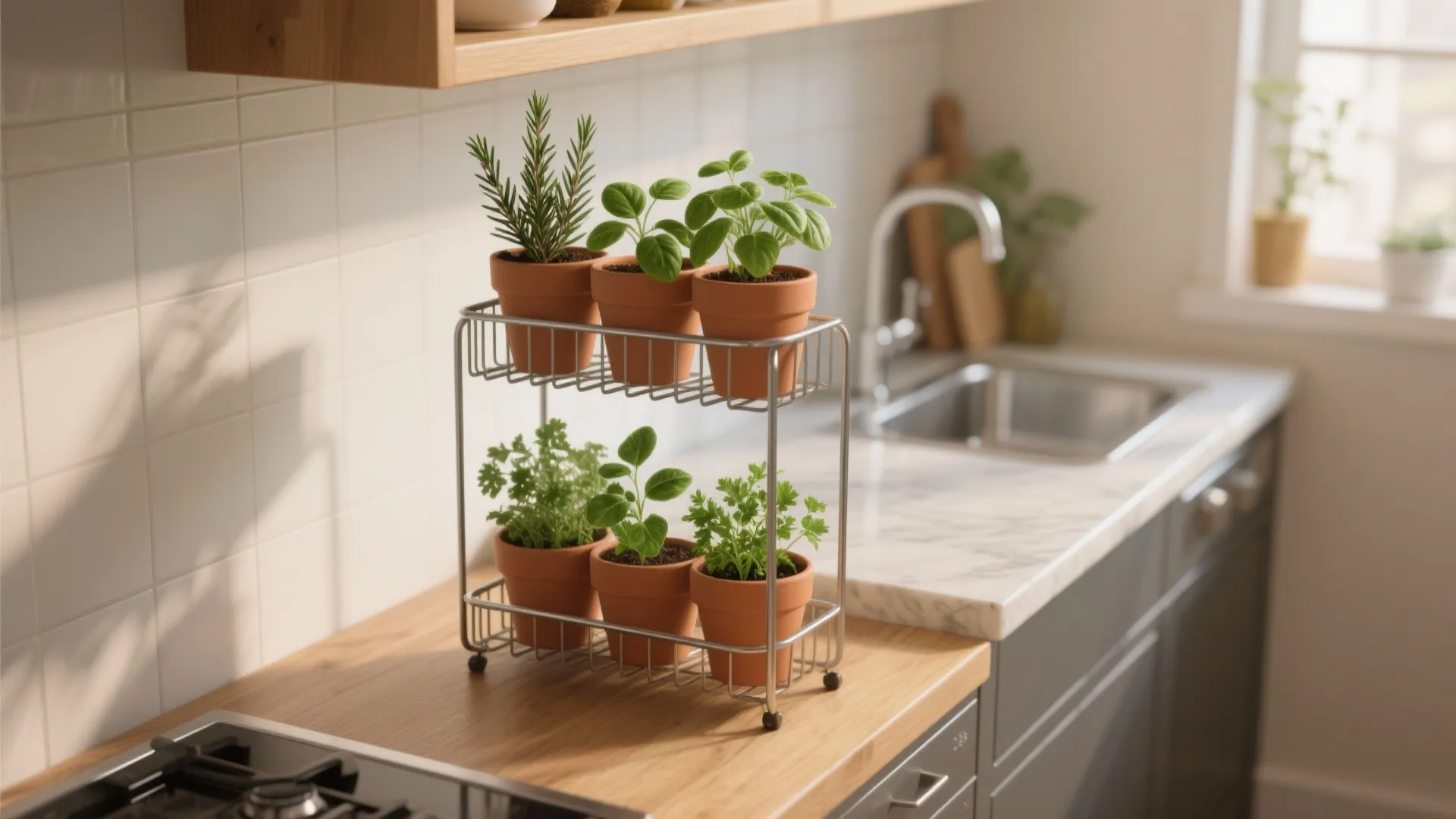 3. Tiered Countertop Garden