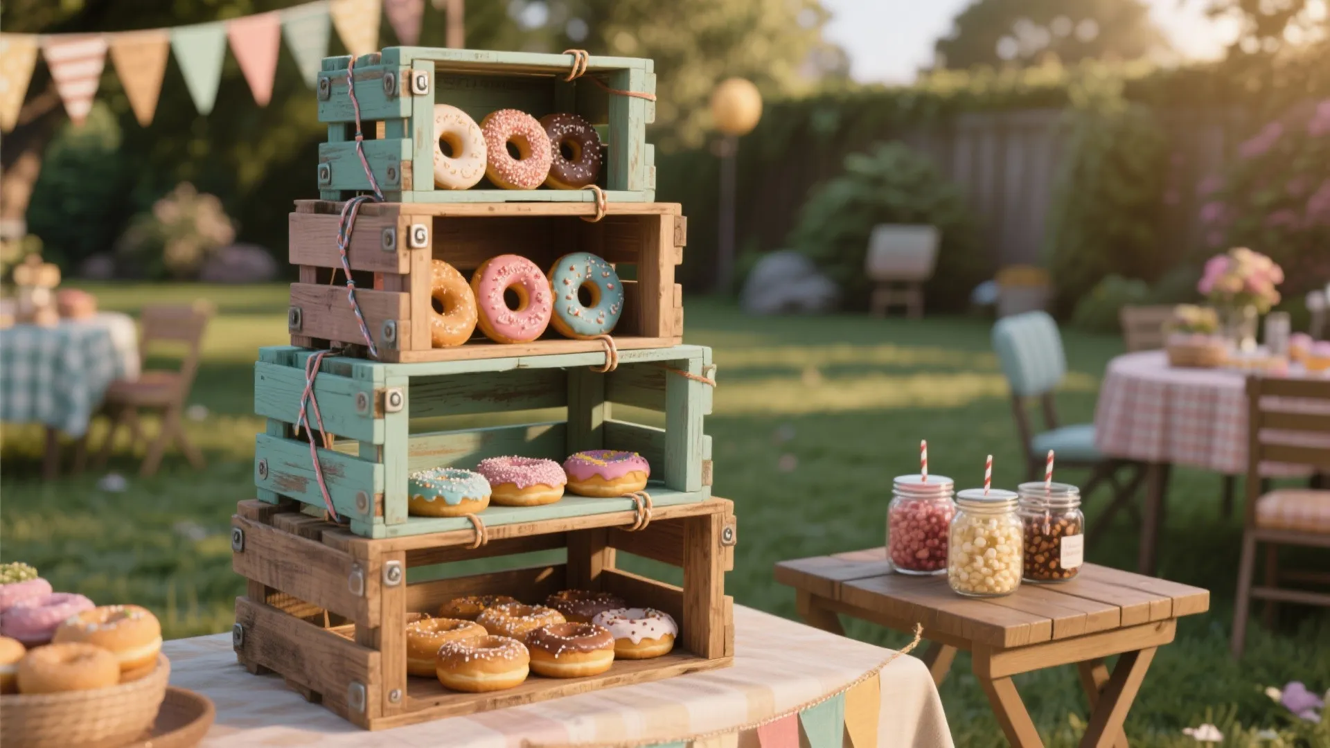 4. Tiered Crate Display