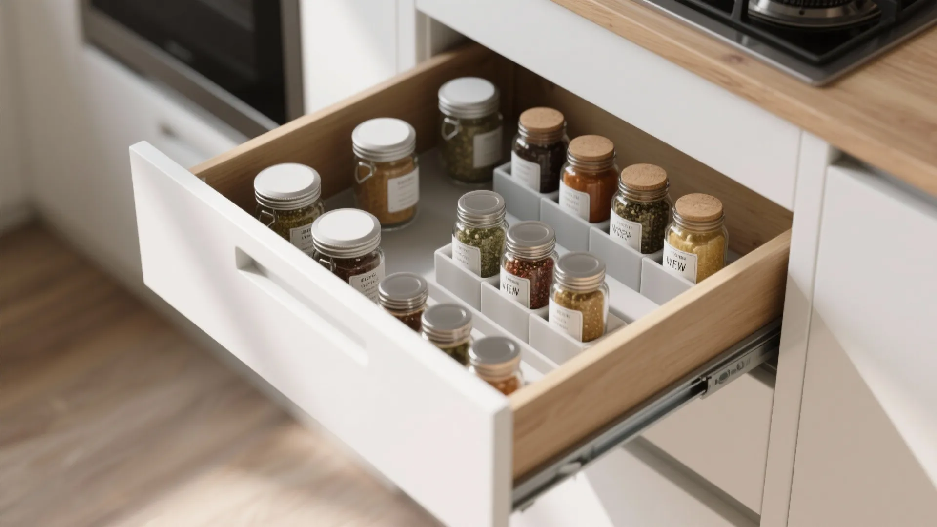 2. Tiered pull-out drawer insert