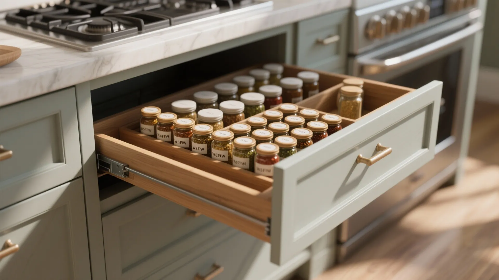 2. Tiered drawer inserts for horizontal storage