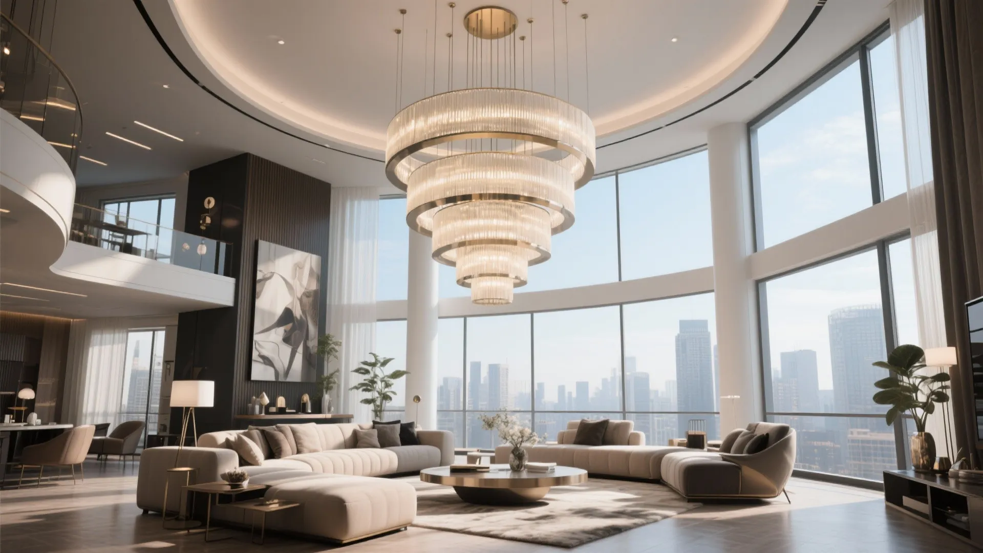 10. Tiered Modern Chandeliers