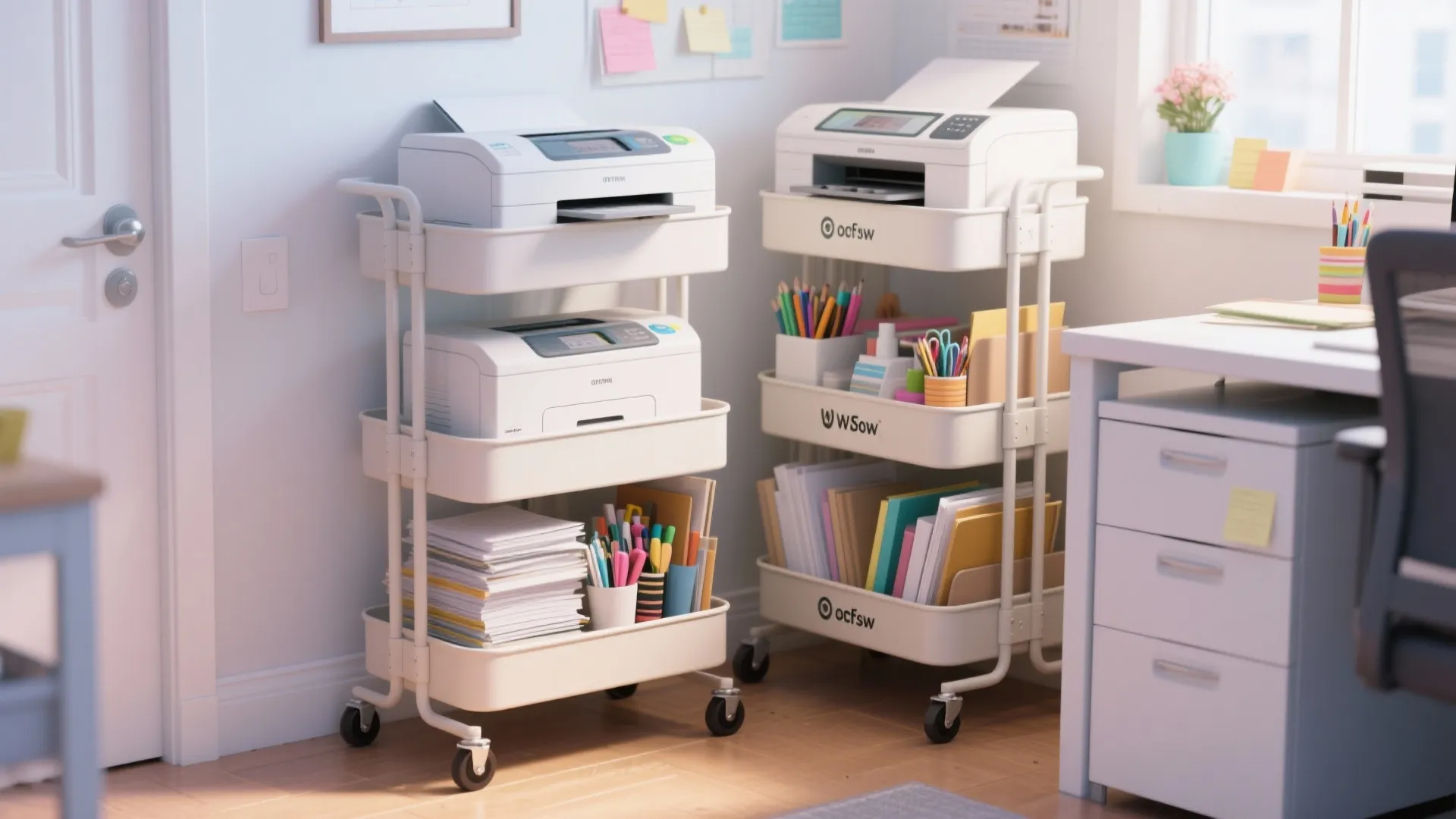 9. Tiered rolling carts