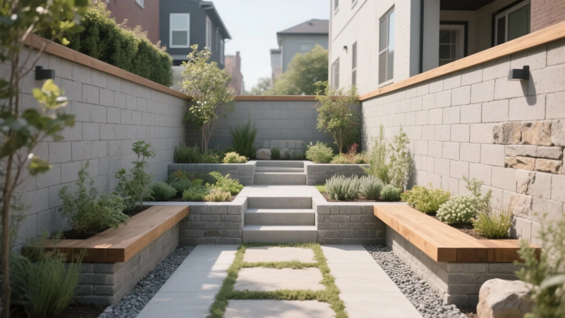 Tiered Walls that Double as Garden Seating