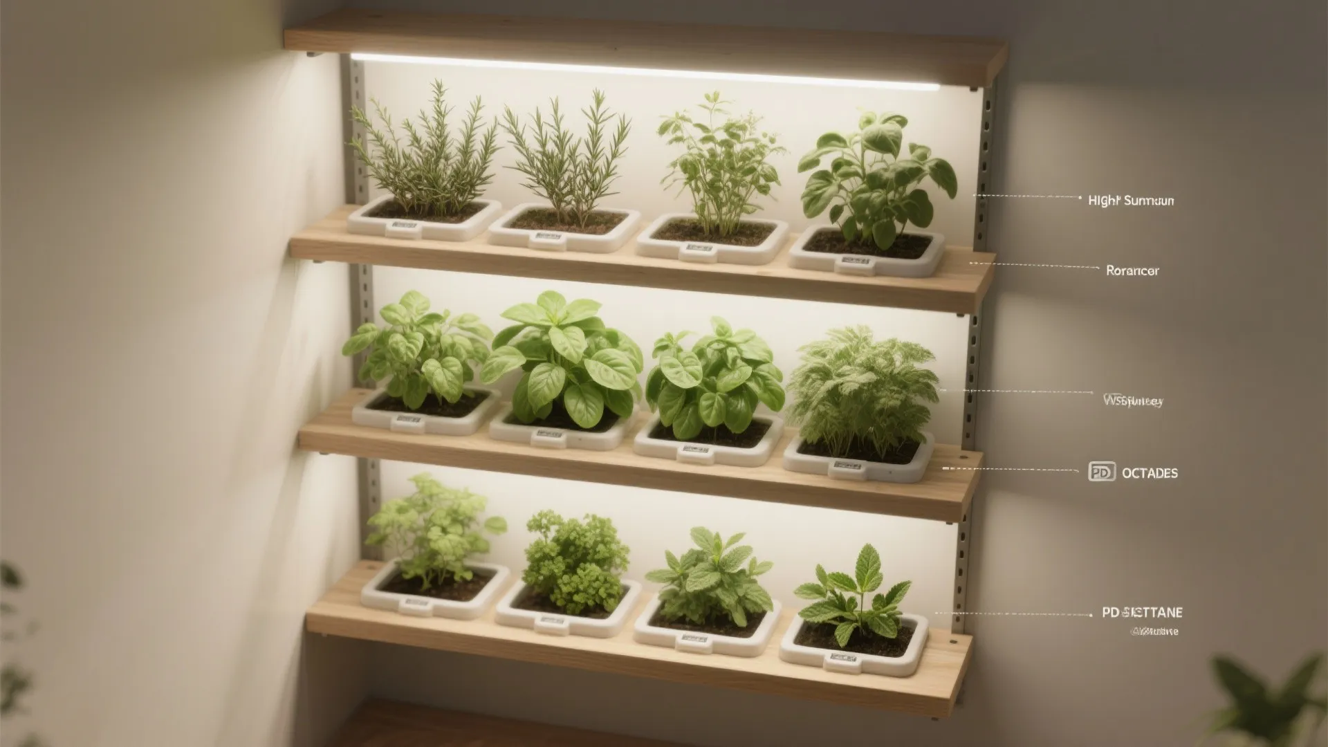 Tiered Shelving with Self-Watering Inserts