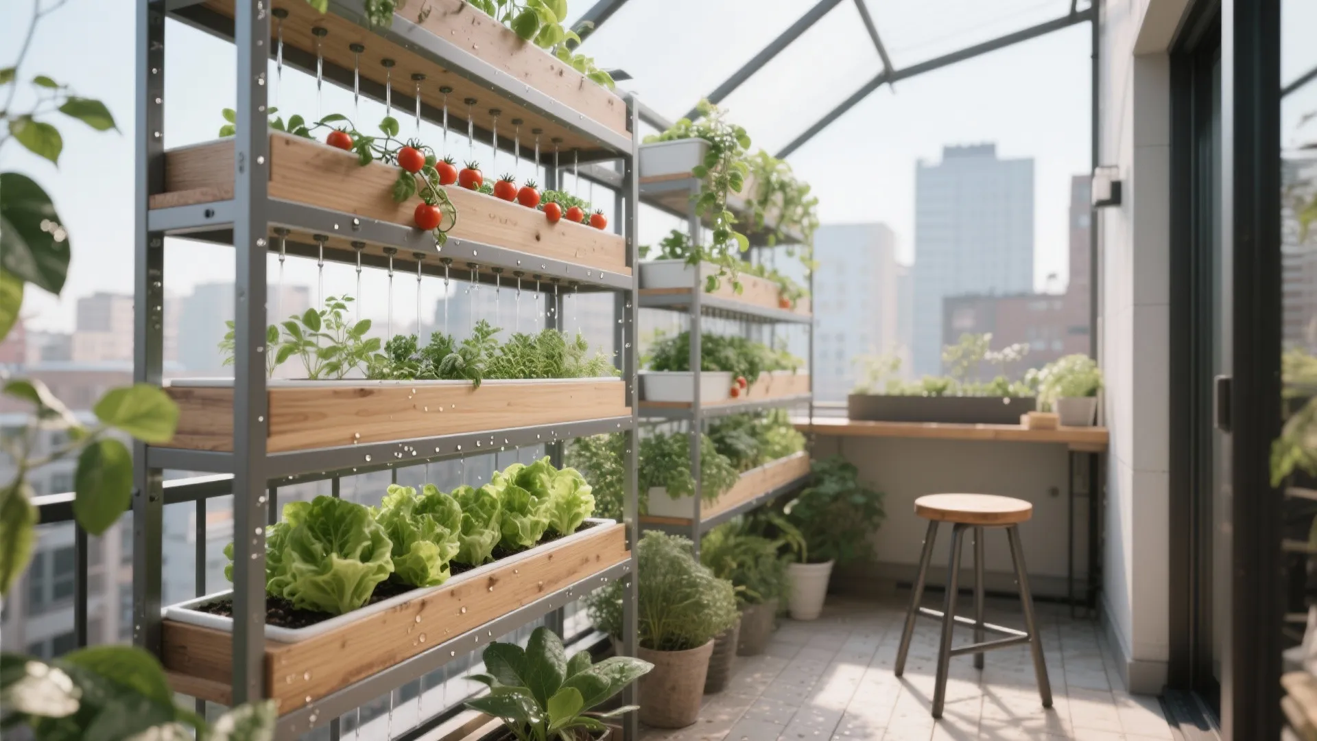 Tiered shelves and stackable planters