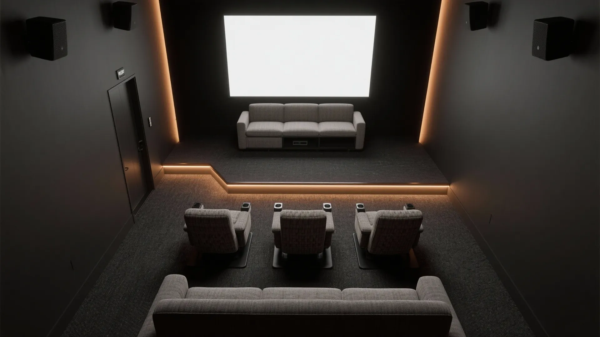 Tiered seating and optimal viewing distance