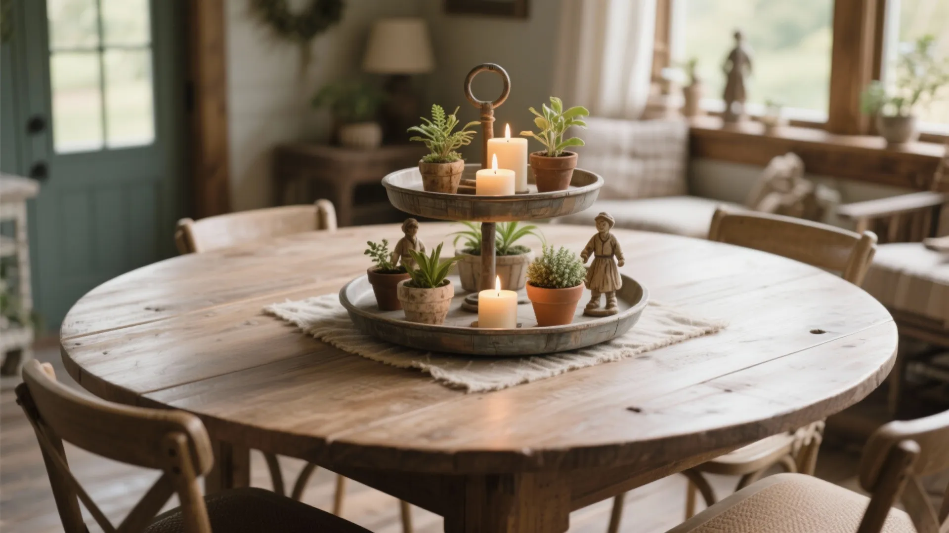 6. Tiered Tray with Mixed Decor